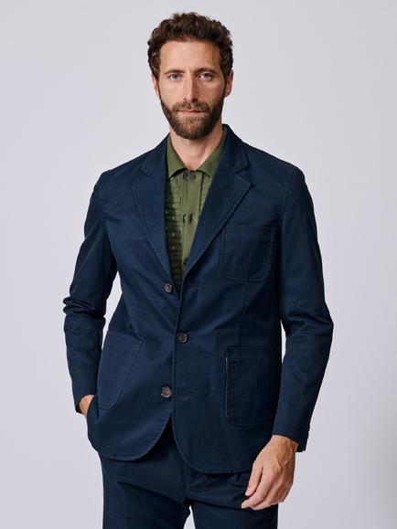 Aubin Mareham Patch Pocket Suit Jacket, Navy