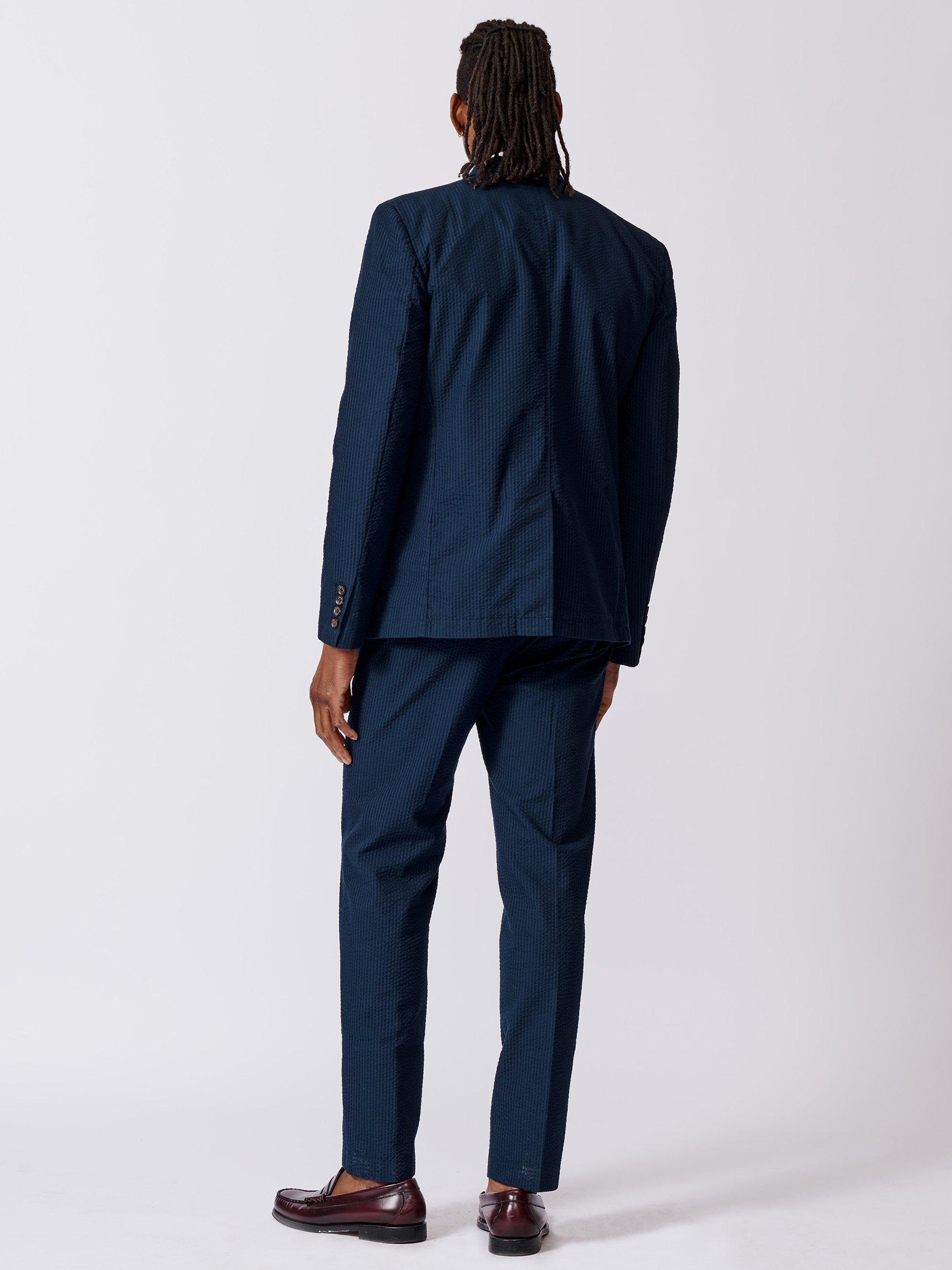 Product image 4 of 5, which shows Aubin Tailored Fit Cotton Blend Suit Jacket, Navy, 40