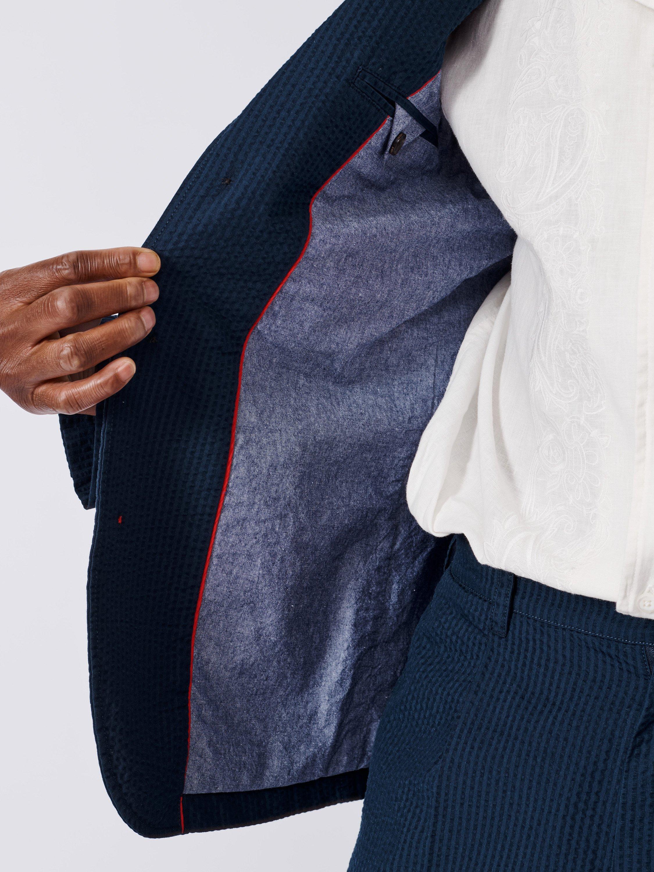 Product image 5 of 5, which shows Aubin Tailored Fit Cotton Blend Suit Jacket, Navy, 40