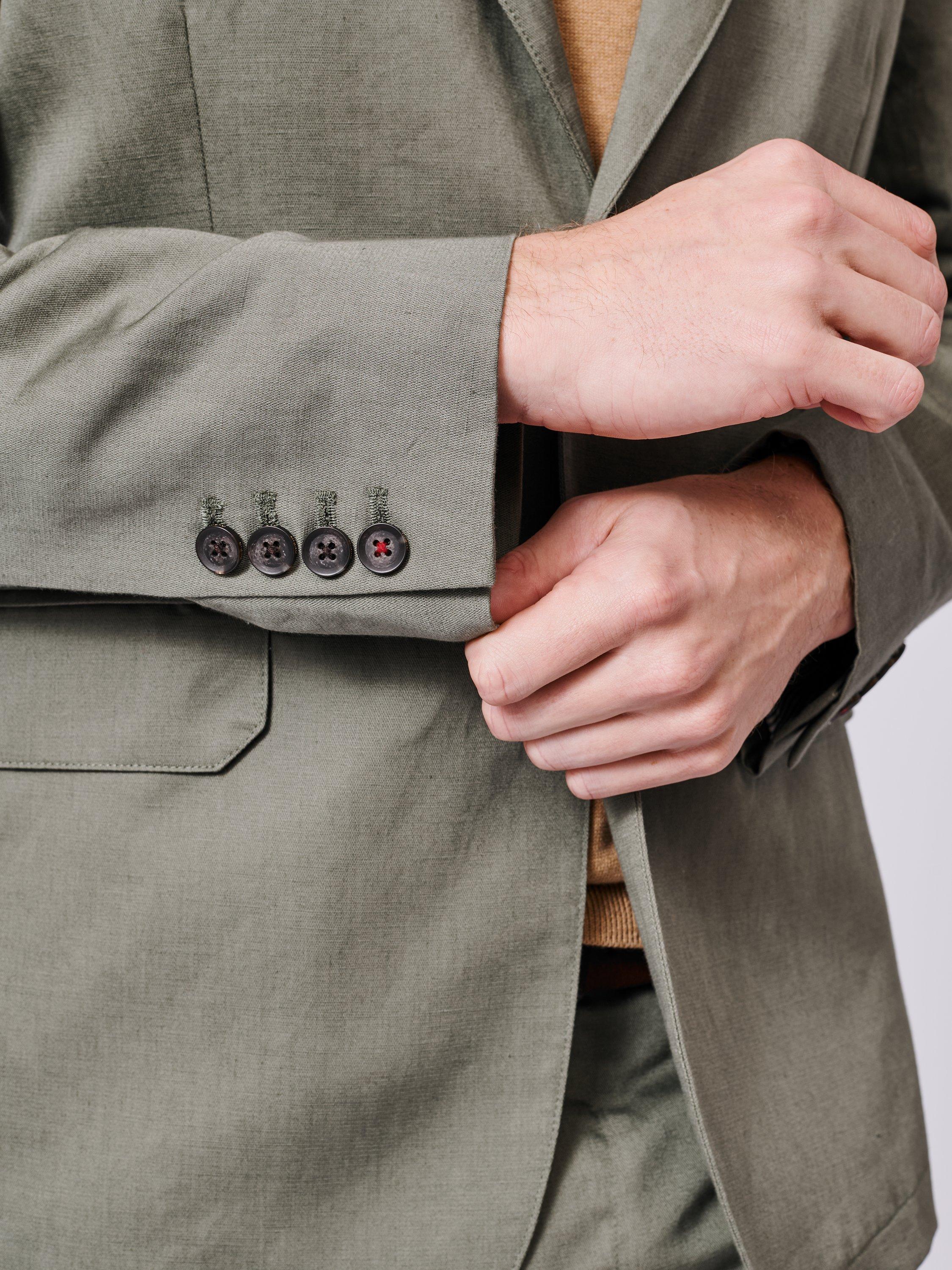 Product image 4 of 7, which shows Aubin Pasmore Tailored Fit Linen Blend Suit Jacket, Khaki, 38