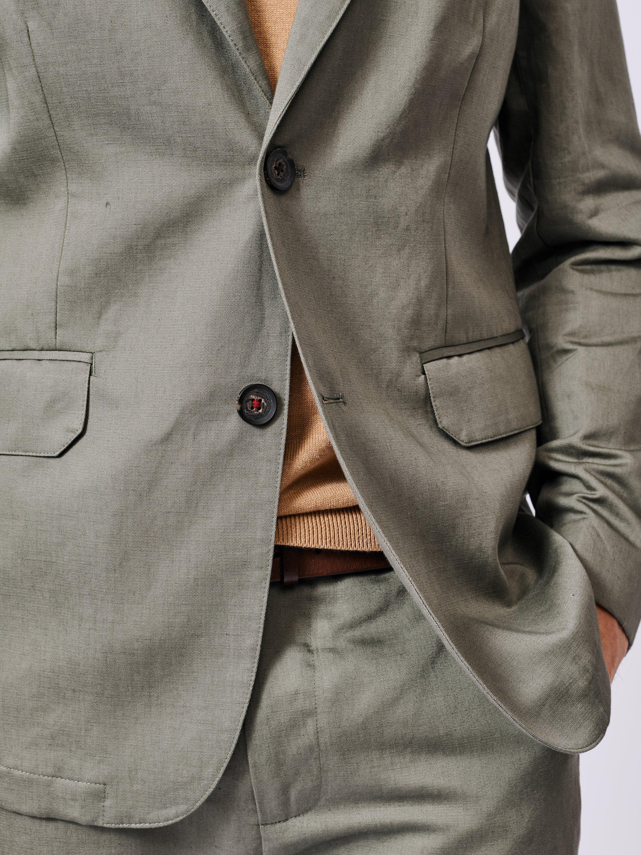 Product image 5 of 7, which shows Aubin Pasmore Tailored Fit Linen Blend Suit Jacket, Khaki, 38