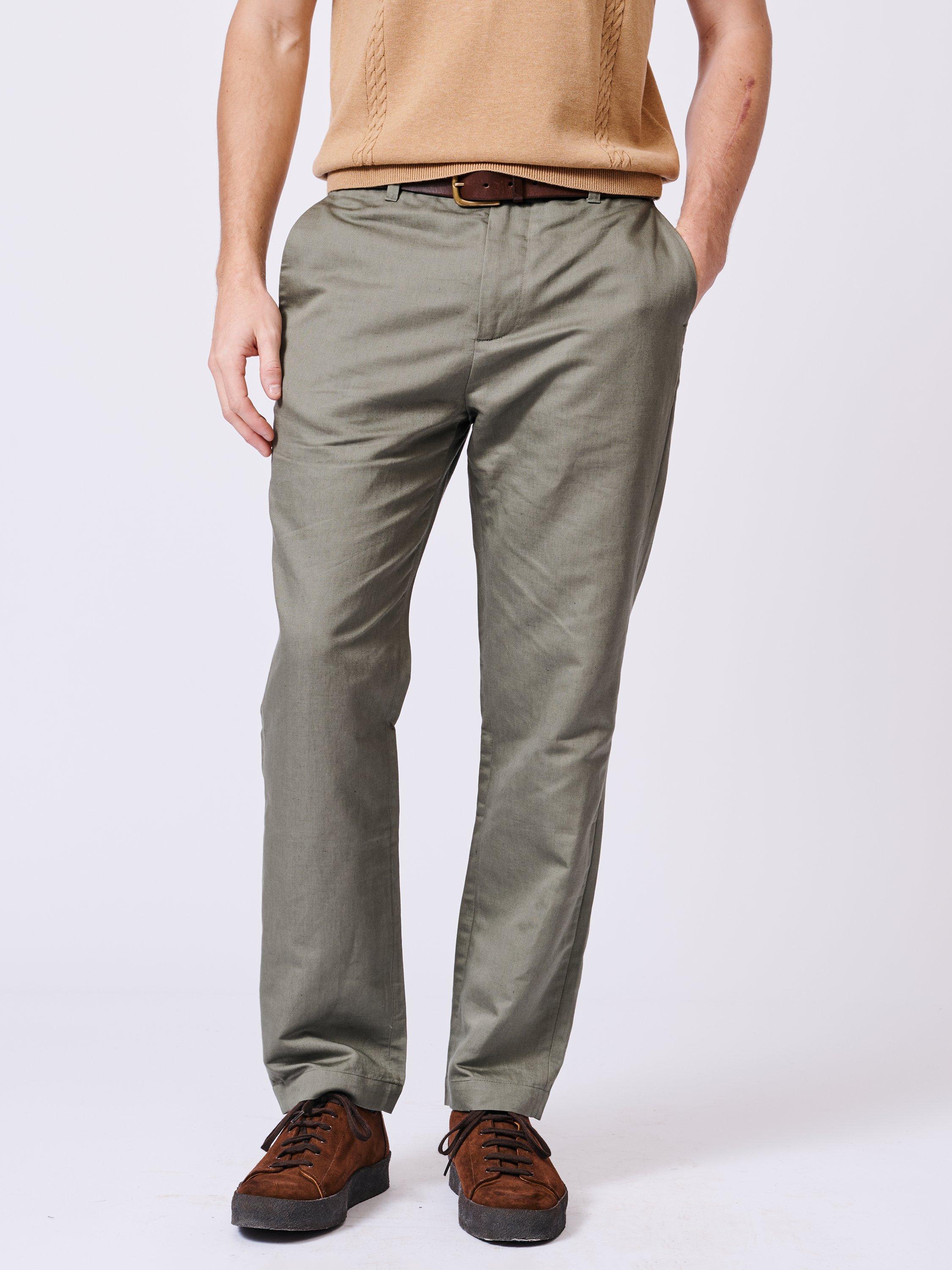 Product image 1 of 6, which shows Aubin Owsten Tailored Fit Cotton Blend Suit Trousers, Khaki, 30R