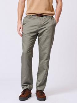 Aubin Owsten Tailored Fit Cotton Blend Suit Trousers, Khaki