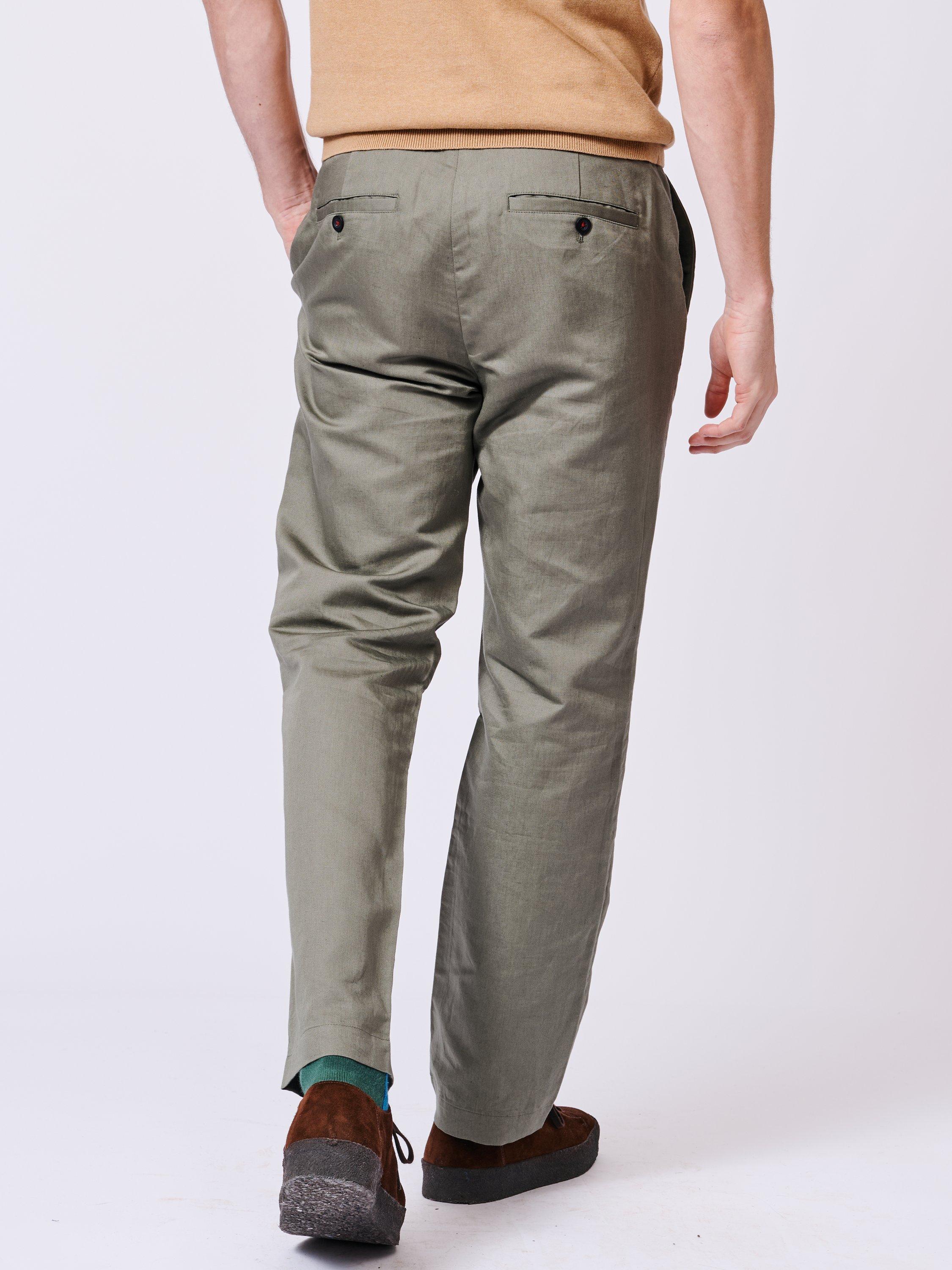 Product image 2 of 6, which shows Aubin Owsten Tailored Fit Cotton Blend Suit Trousers, Khaki, 30R