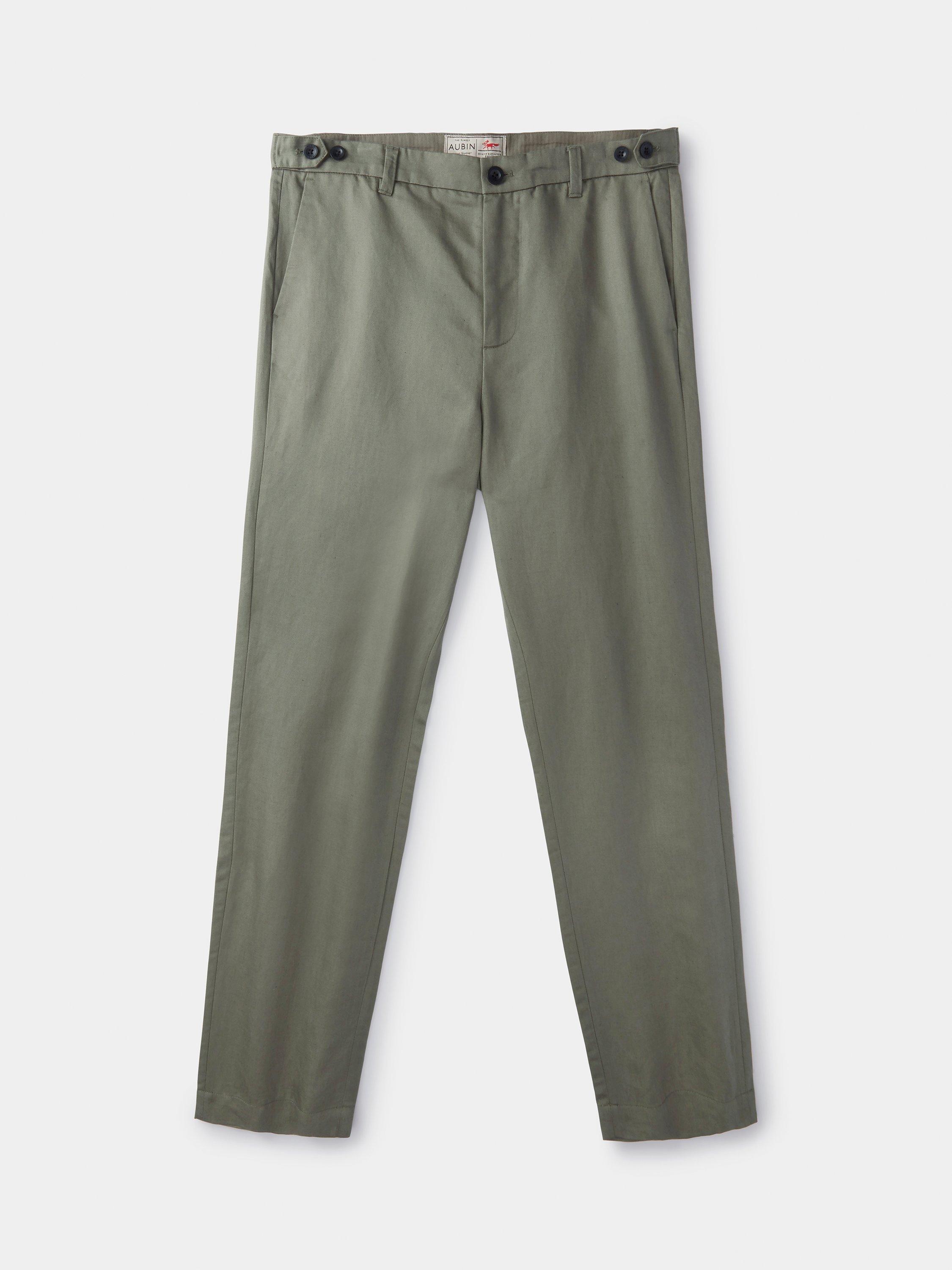 Product image 6 of 6, which shows Aubin Owsten Tailored Fit Cotton Blend Suit Trousers, Khaki, 30R
