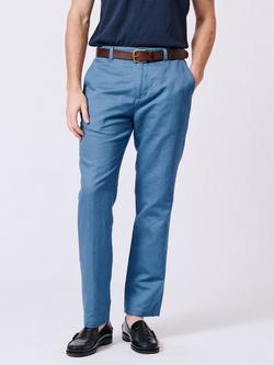 Aubin Owsten Tailored Fit Cotton Blend Suit Trousers, Blue