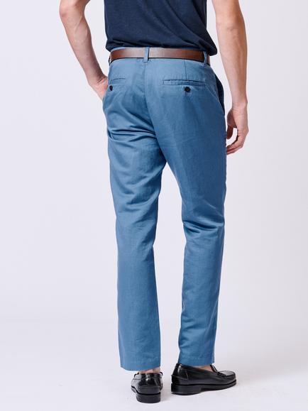 Aubin Pasmore Tailored Fit Linen Blend Suit Trousers - view 2, Blue