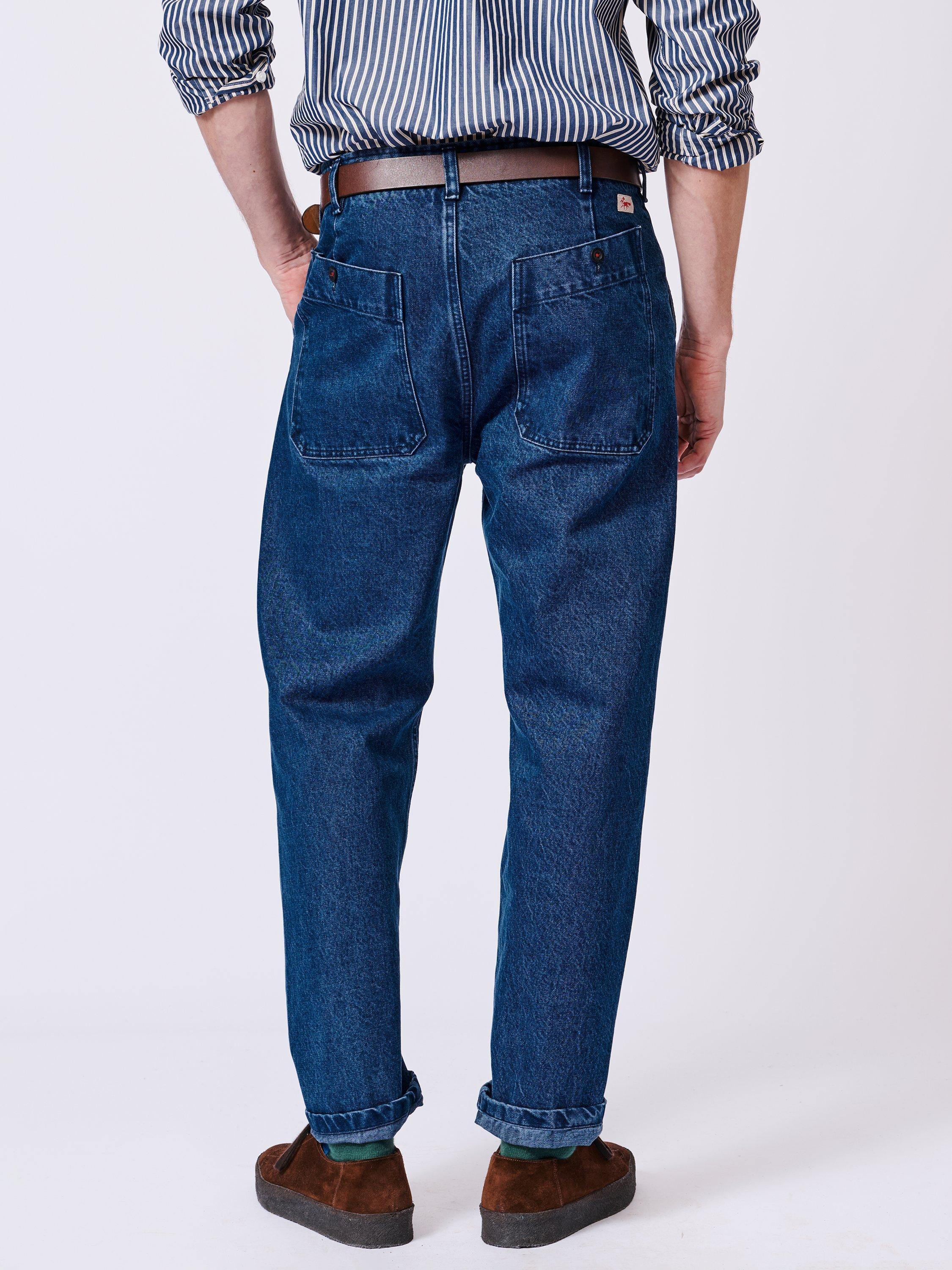 Product image 2 of 6, which shows Aubin Cleverton Selvedge Denim Trousers, Indigo, 30R