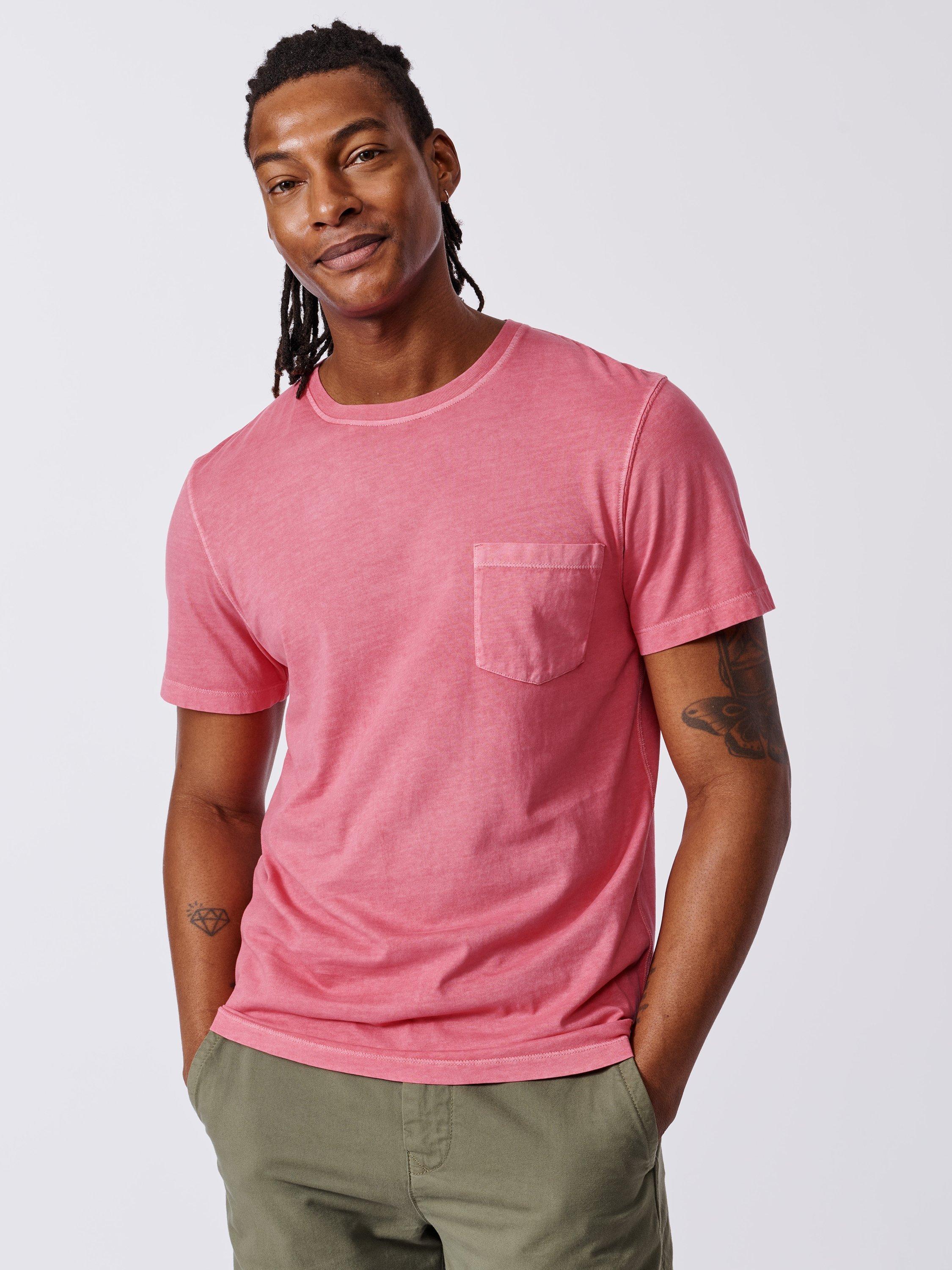 Product image 1 of 5, which shows Aubin Hareby Organic Cotton Regular Fit Short Sleeve T-Shirt, Pink, S