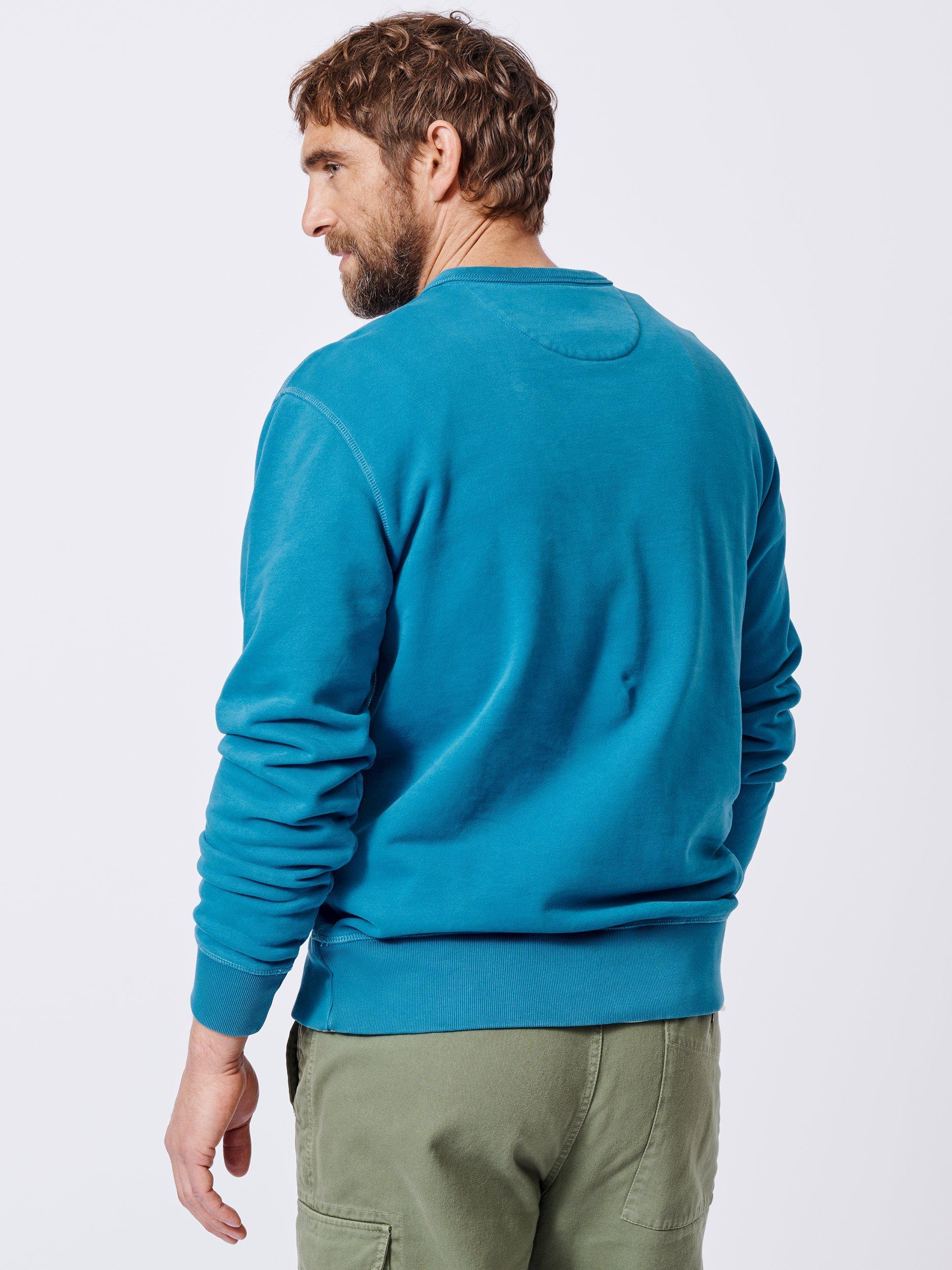 Product image 2 of 6, which shows Aubin Vestry Crew Neck Cotton Sweatshirt, Bright Blue, XS