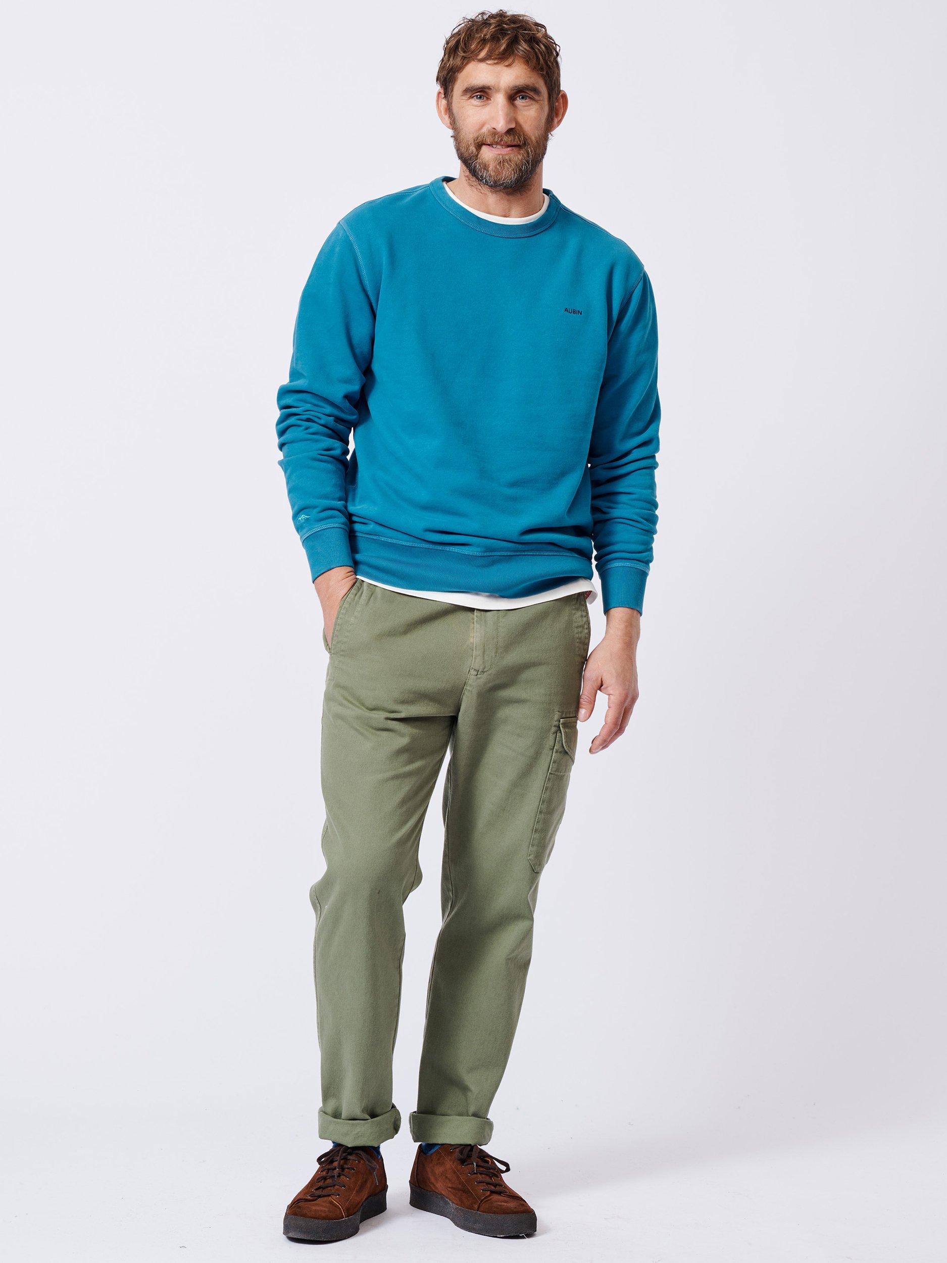 Product image 5 of 6, which shows Aubin Vestry Crew Neck Cotton Sweatshirt, Bright Blue, XS