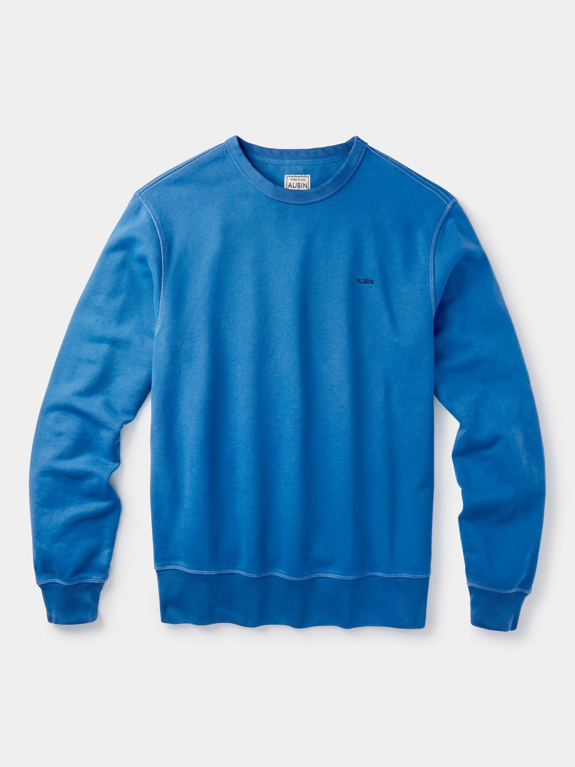 Product image 6 of 6, which shows Aubin Vestry Crew Neck Cotton Sweatshirt, Bright Blue, XS