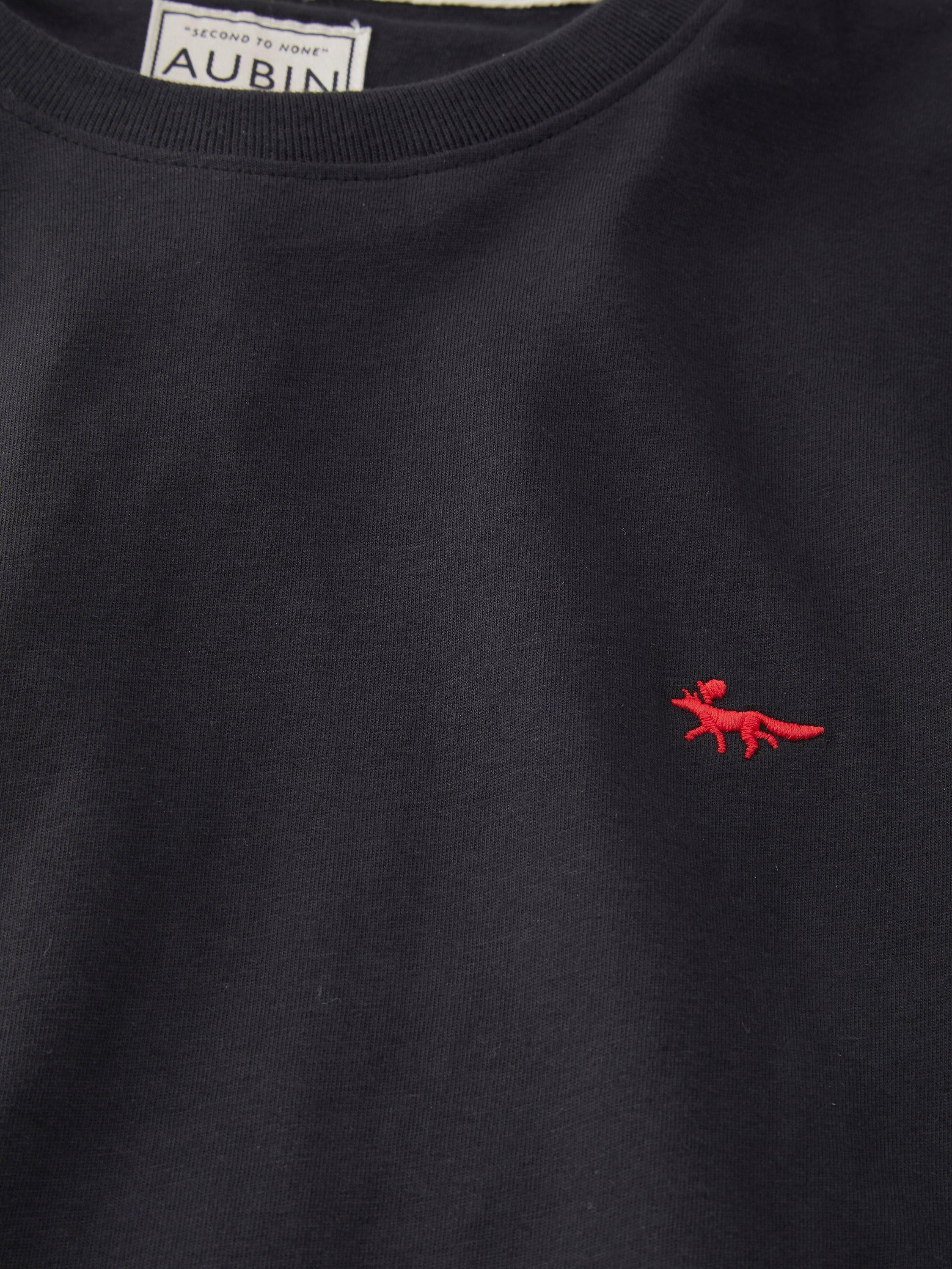 Product image 4 of 5, which shows Aubin Organic Cotton Regular Fit Short Sleeve Logo T-Shirt, Black, XS