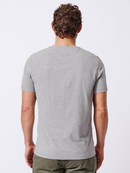 Aubin Regular Fit Short Sleeve Logo Cotton T-Shirt - view 2, Grey Marl