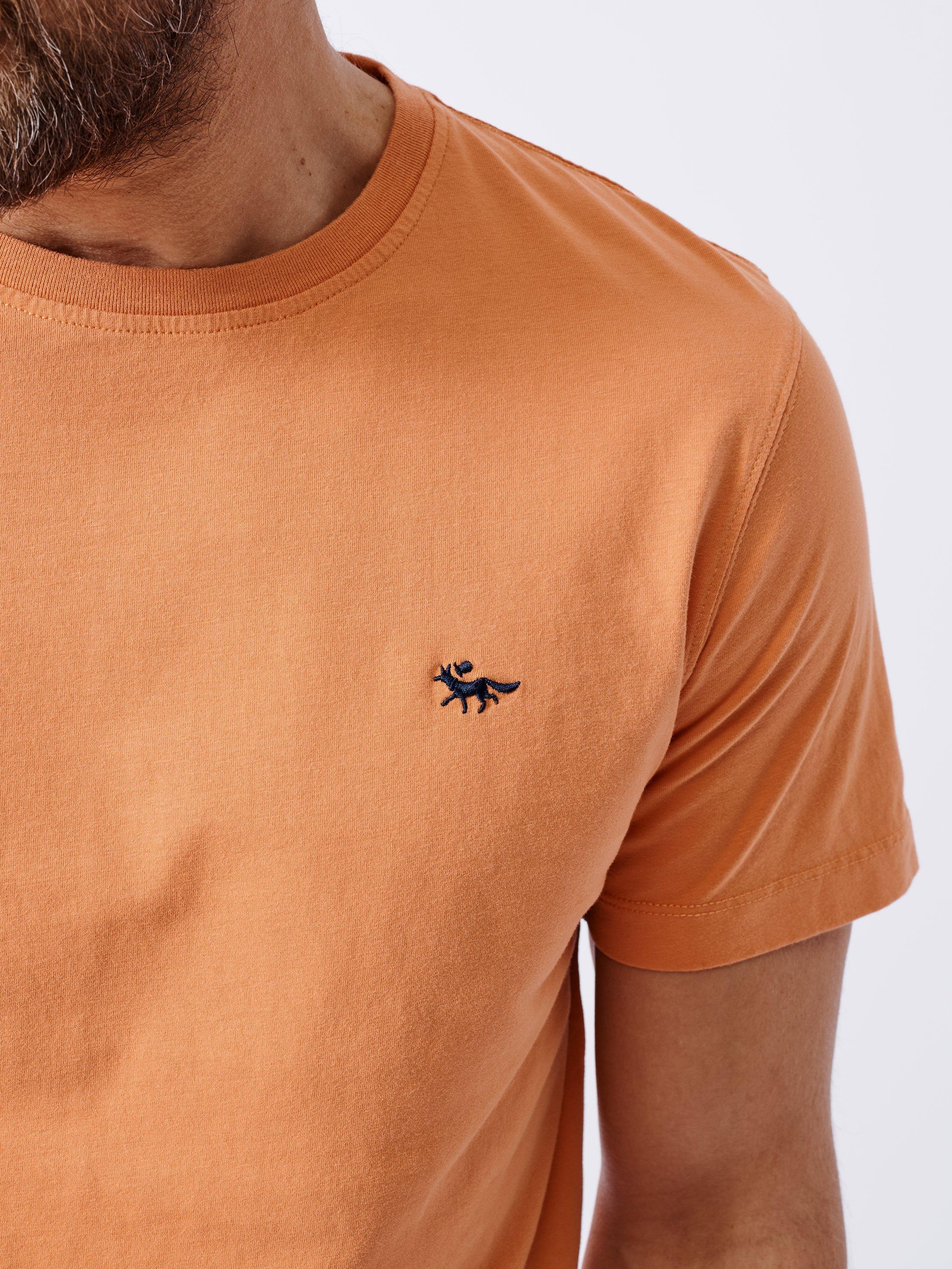 Product image 4 of 6, which shows Aubin Organic Cotton Regular Fit Short Sleeve Logo T-Shirt, Orange, S