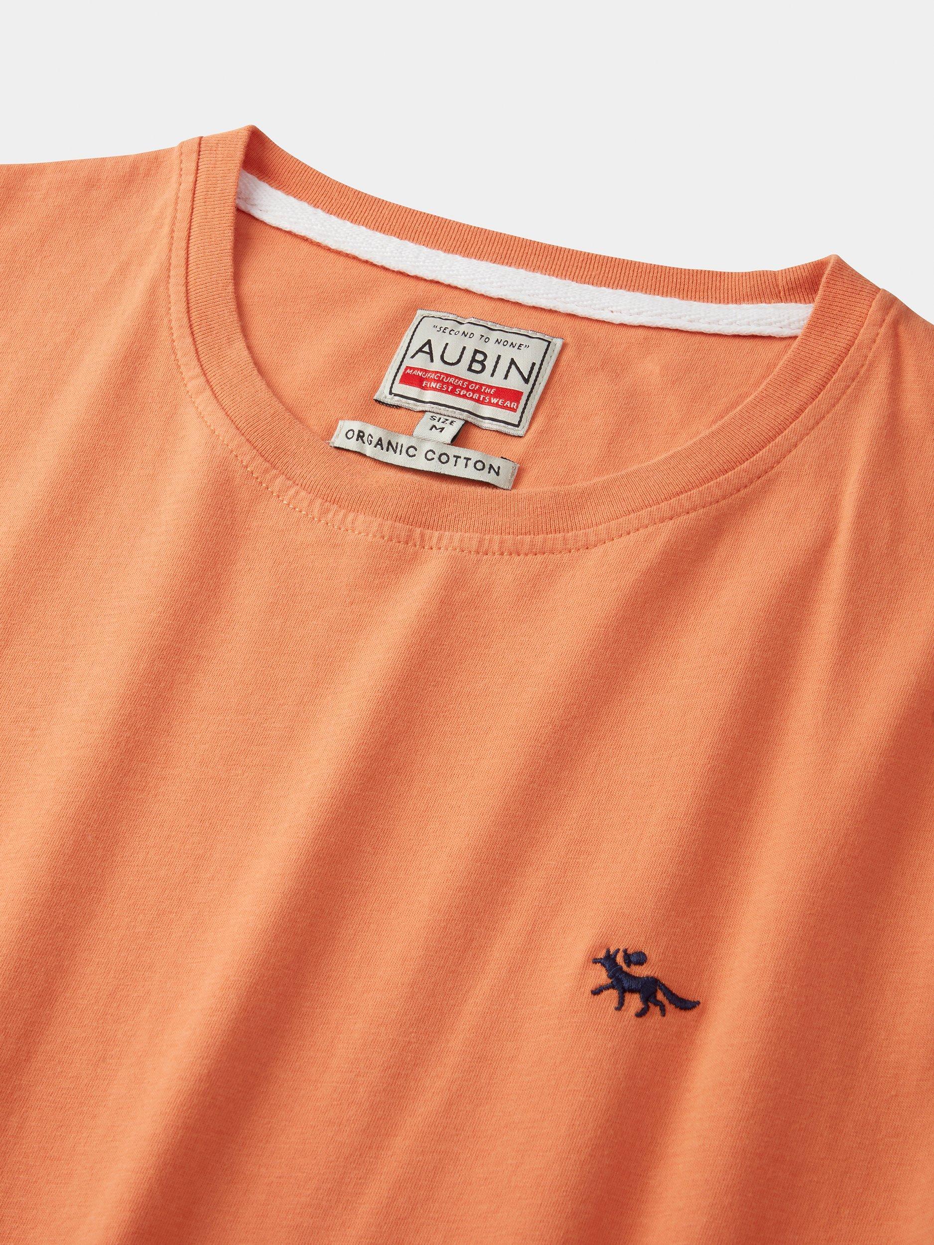 Product image 5 of 6, which shows Aubin Organic Cotton Regular Fit Short Sleeve Logo T-Shirt, Orange, S
