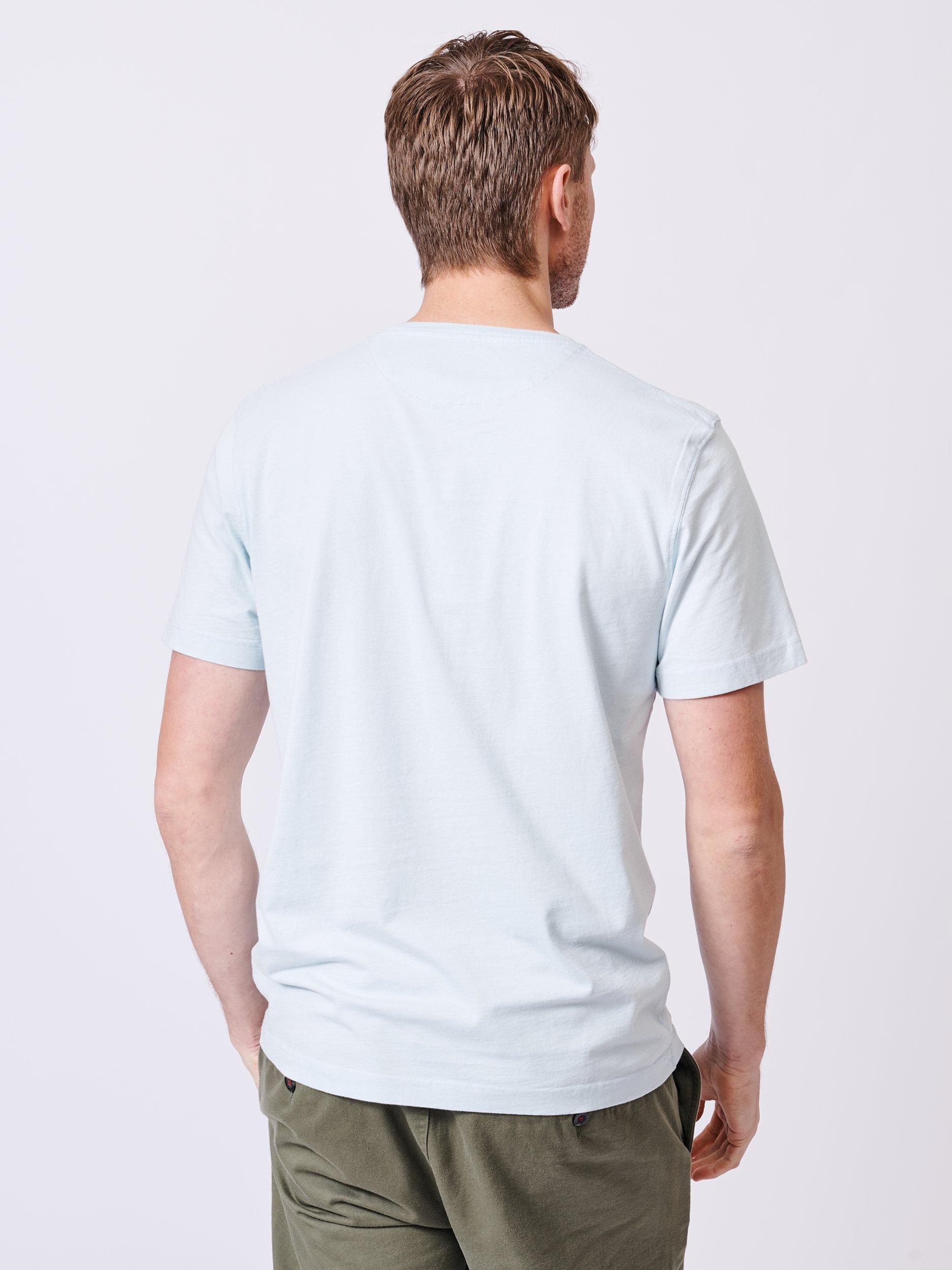 Product image 2 of 6, which shows Aubin Organic Cotton Regular Fit Short Sleeve Logo T-Shirt, Pale Blue, M