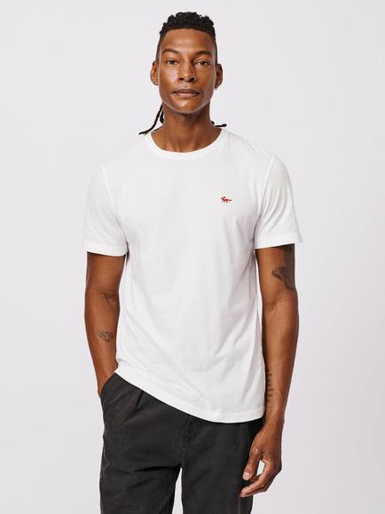 Aubin Regular Fit Short Sleeve Logo Cotton T-Shirt, White