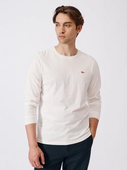 Aubin Buttermere Organic Cotton Regular Fit Long Sleeve Logo T-Shirt, White