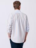 Aubin Burwell Cotton Regular Fit Stripe Patchwork Shirt, Striped Patchwork