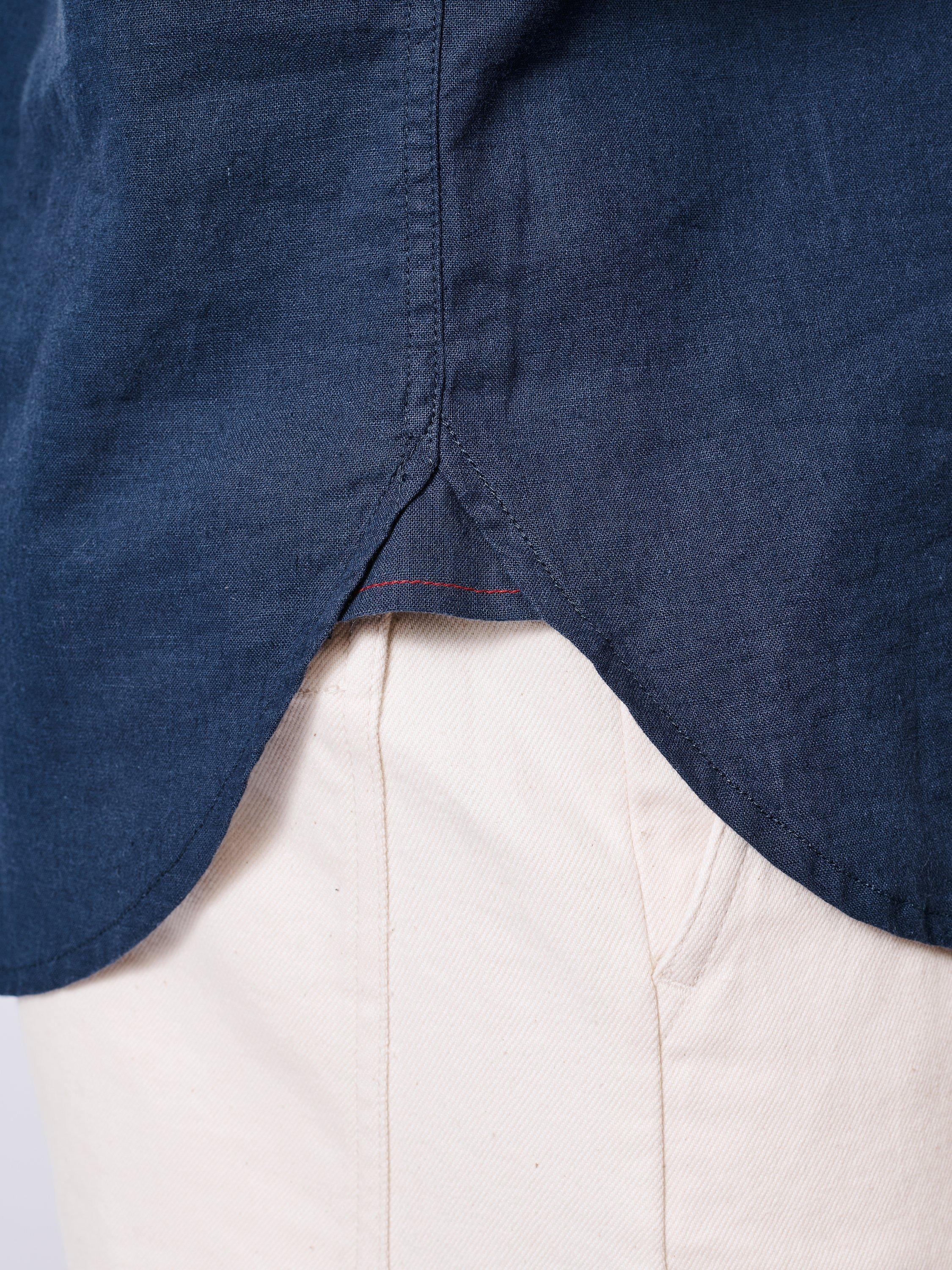 Product image 5 of 6, which shows Aubin Grainsby Linen Cotton Regular Fit Shirt, Navy, S