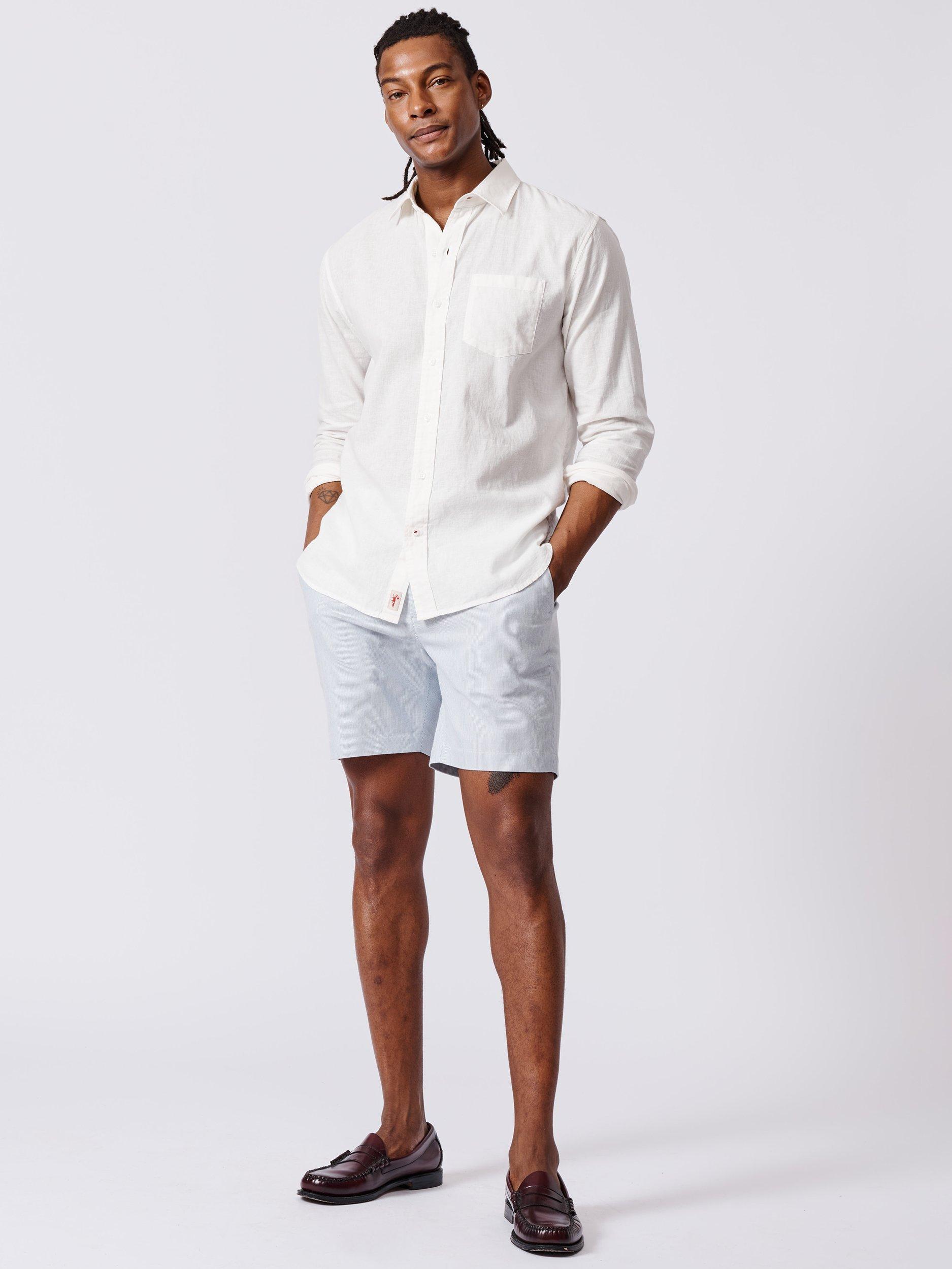Product image 3 of 6, which shows Aubin Grainsby Linen Cotton Regular Fit Shirt, White, S