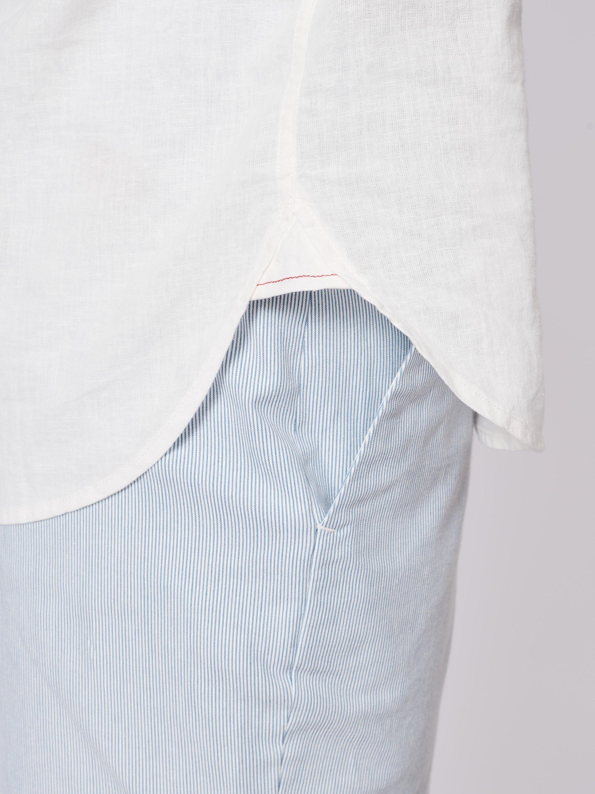 Product image 4 of 6, which shows Aubin Grainsby Linen Cotton Regular Fit Shirt, White, S