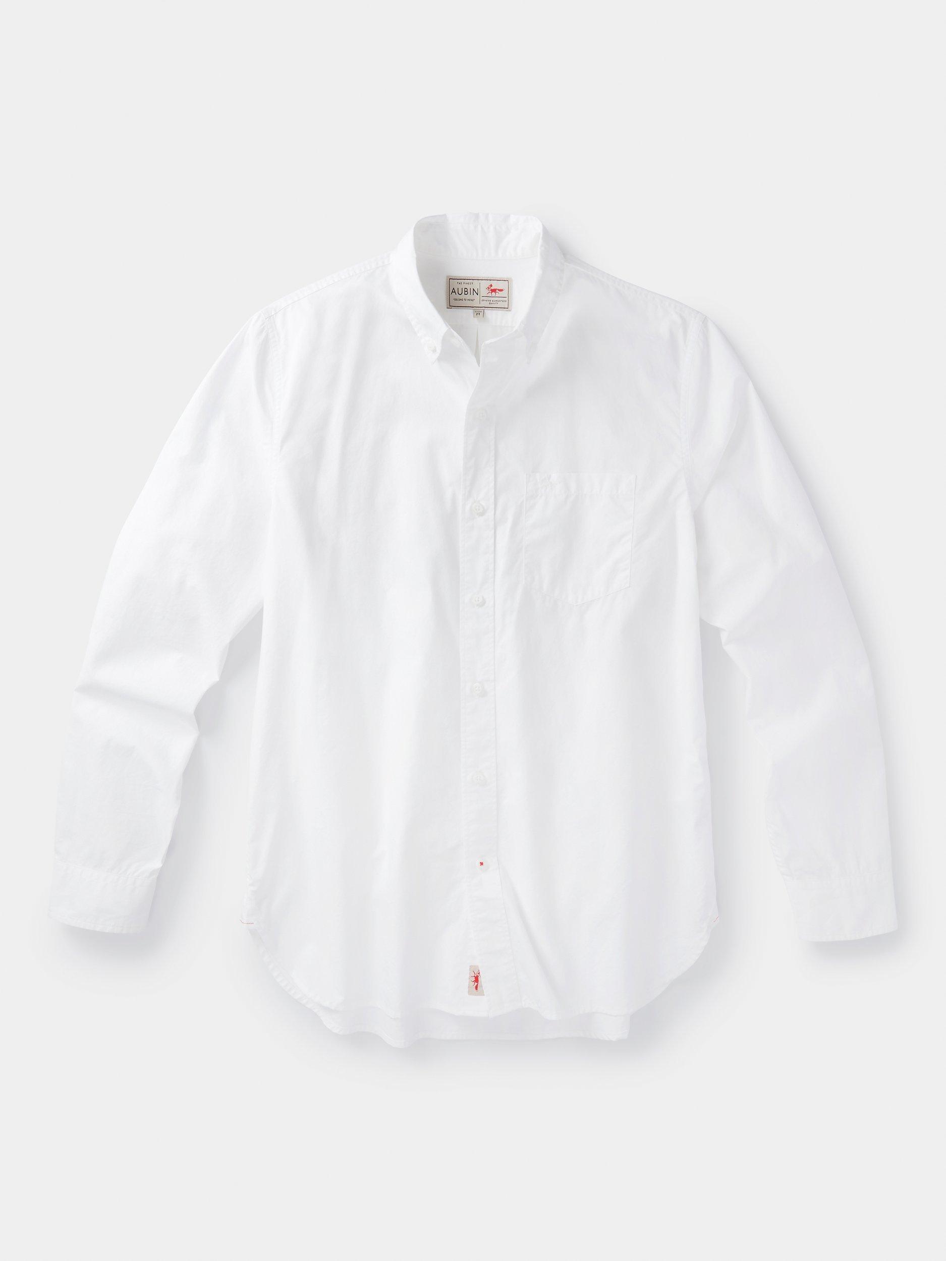 Product image 5 of 5, which shows Aubin Radstone Cotton Regular Fit Shirt, White, S