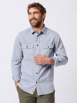 Aubin Rigsby Washed Cotton Shirt, Vintage Blue