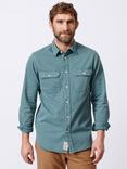 Aubin Rigsby Washed Cotton Shirt, Washed Jade