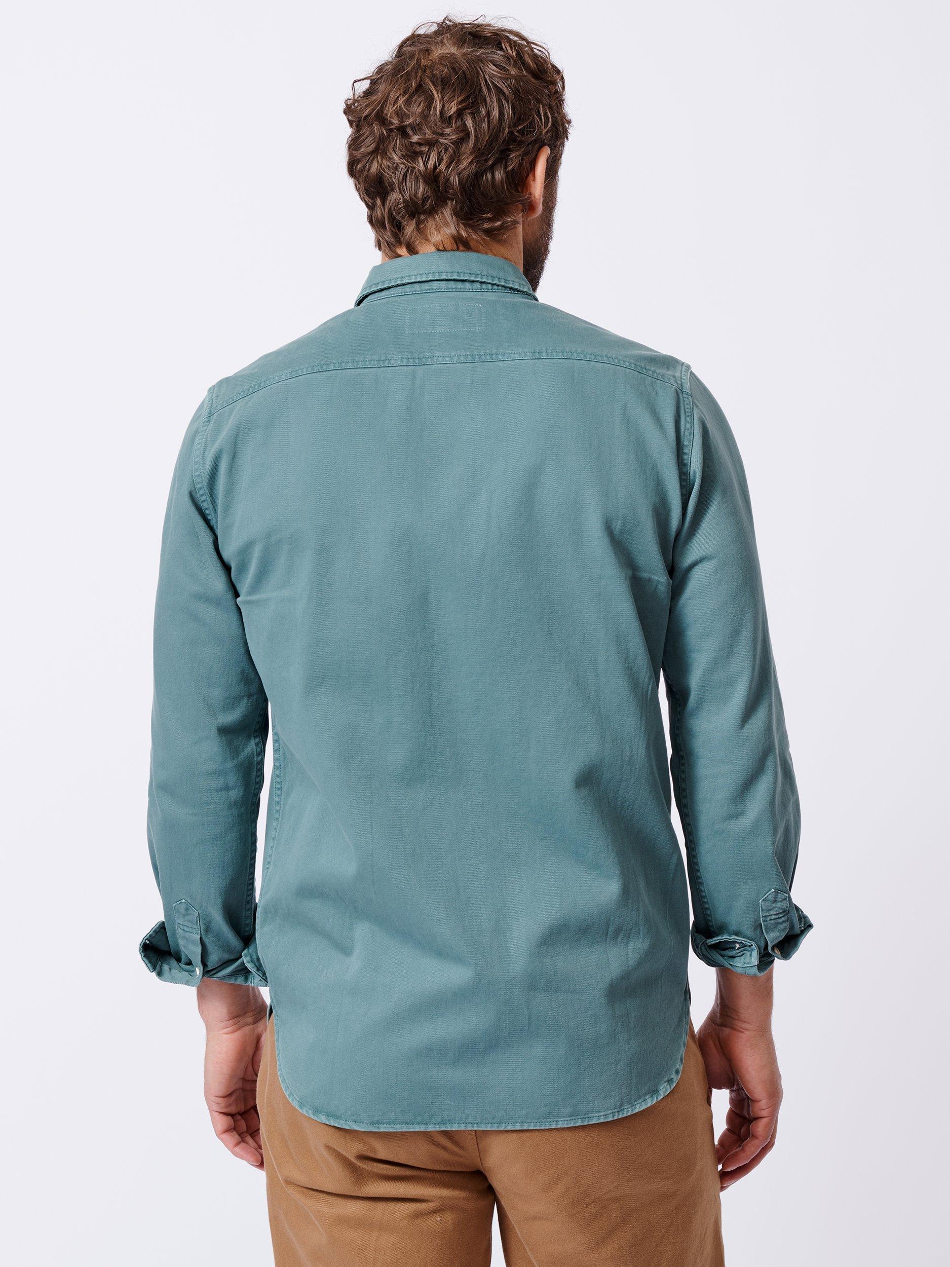 Product image 2 of 6, which shows Aubin Rigsby Washed Cotton Shirt, Washed Jade, L