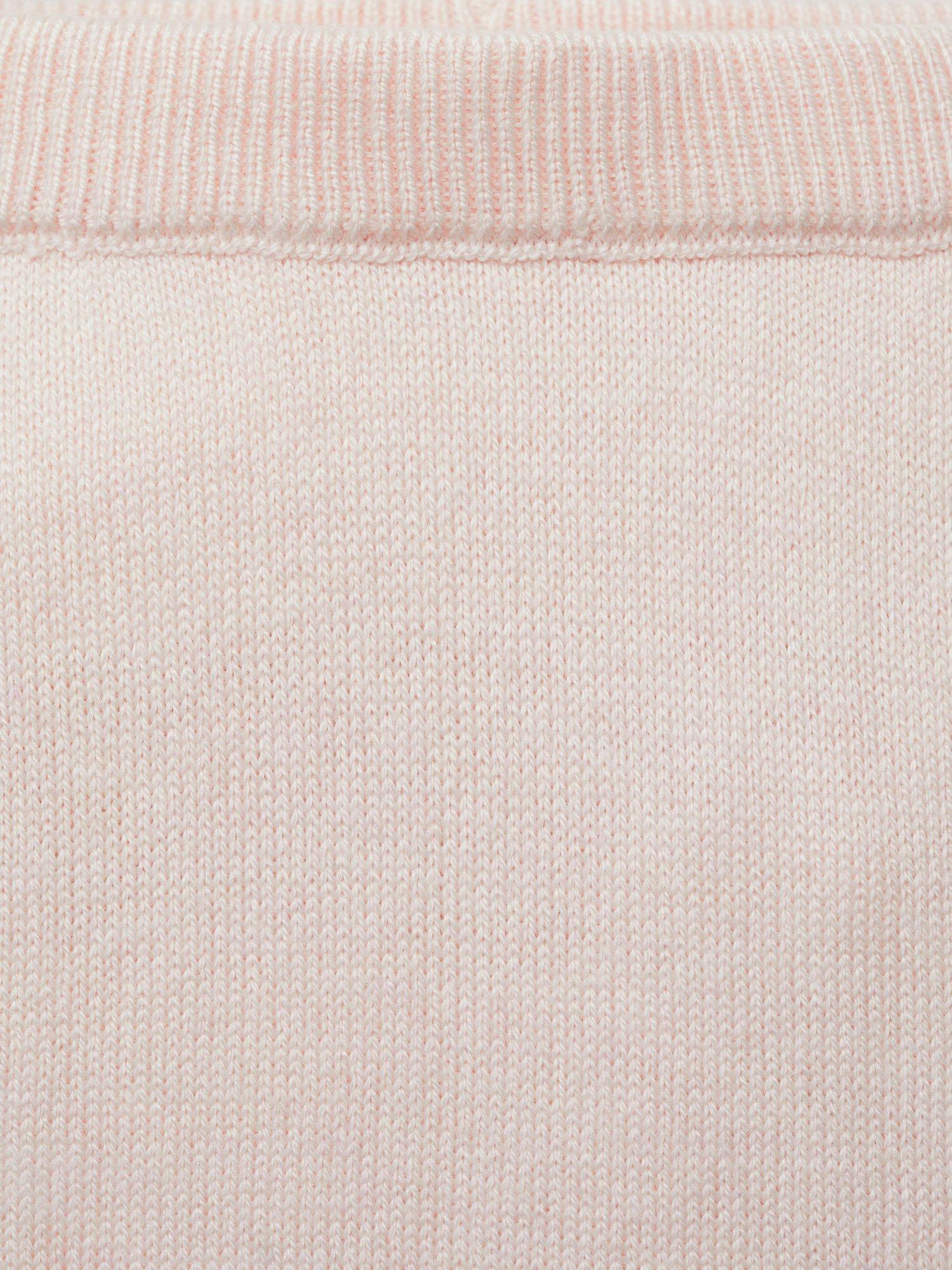 Product image 4 of 4, which shows Mango Kids' Lila Knitted Enclosed Foot Leggings, Pink, 0-1 months