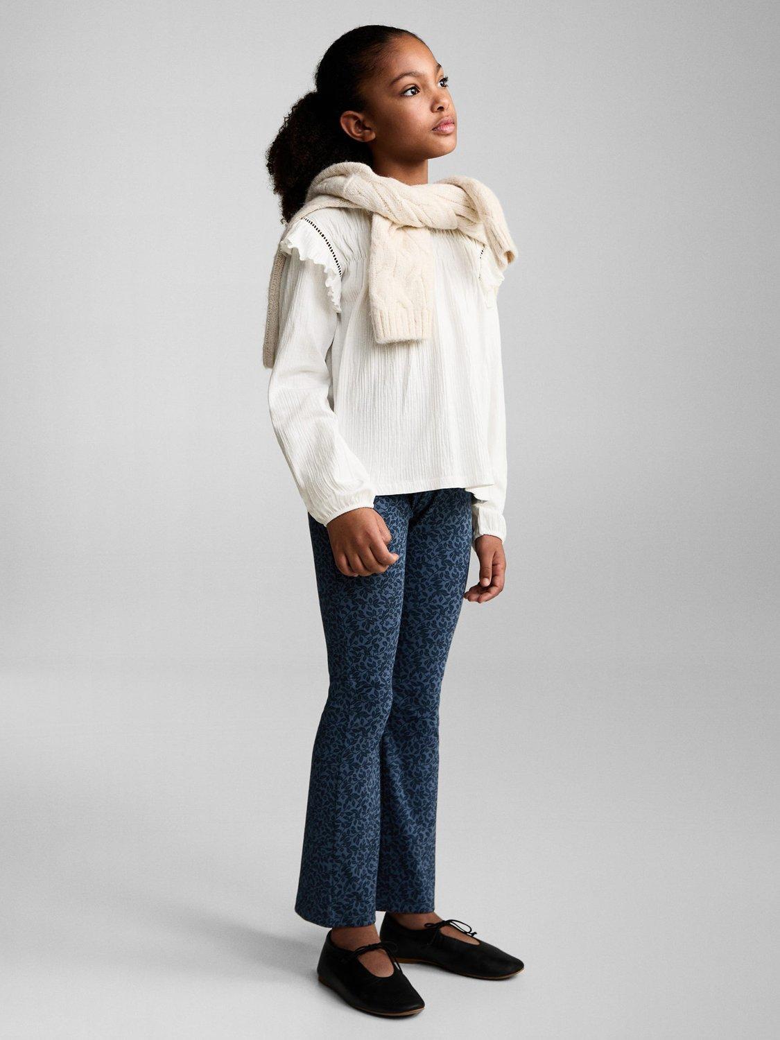 Product image 2 of 8, which shows Mango Kids' Blanqui Cotton Top, Natural White, 13-14 years