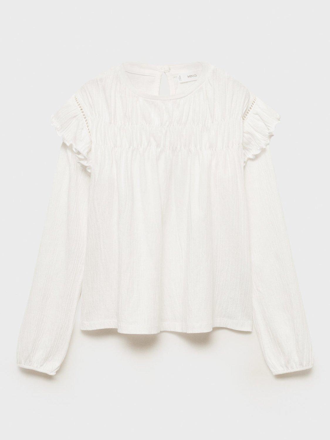 Product image 3 of 8, which shows Mango Kids' Blanqui Cotton Top, Natural White, 13-14 years