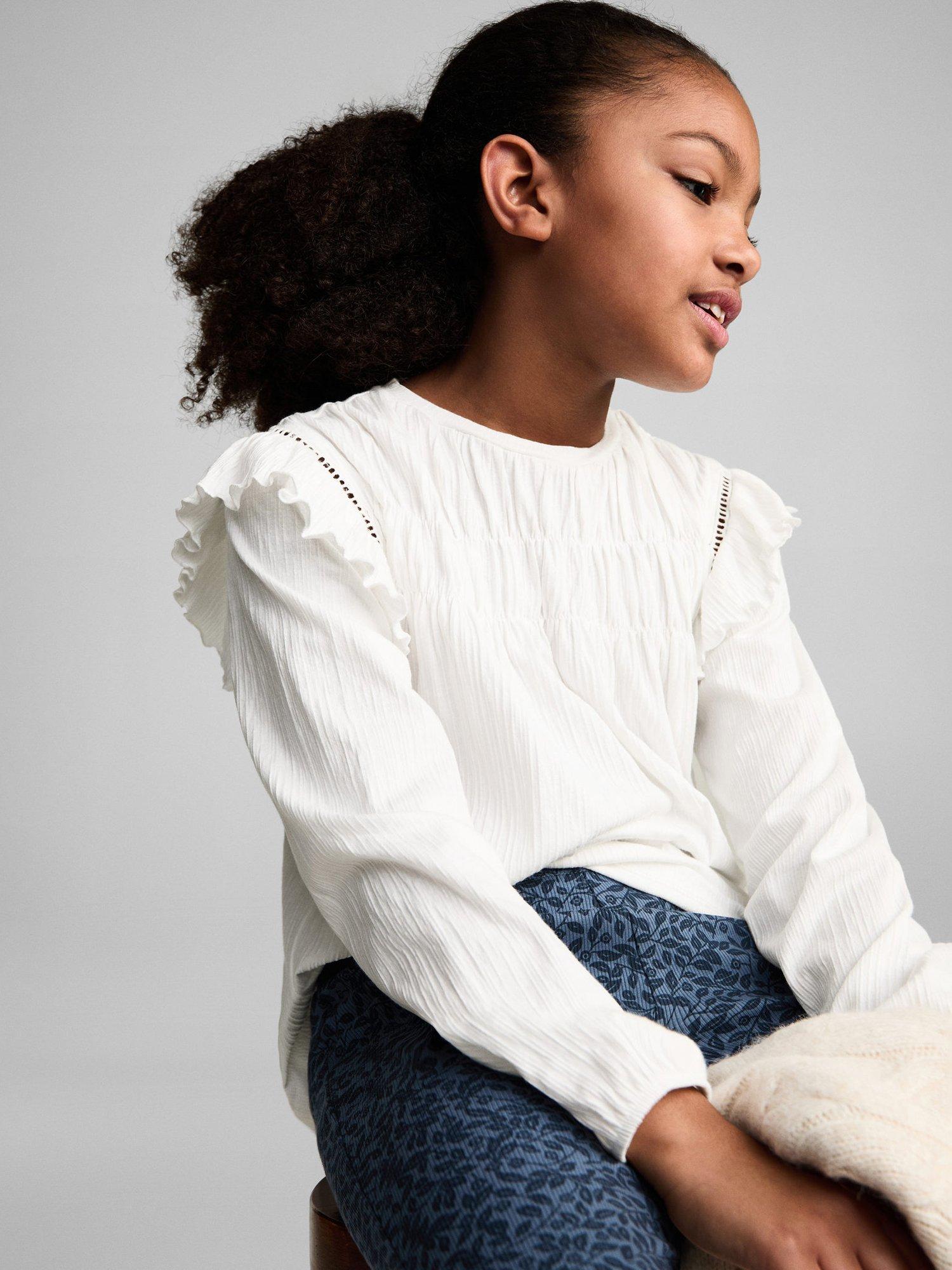 Product image 7 of 8, which shows Mango Kids' Blanqui Cotton Top, Natural White, 13-14 years