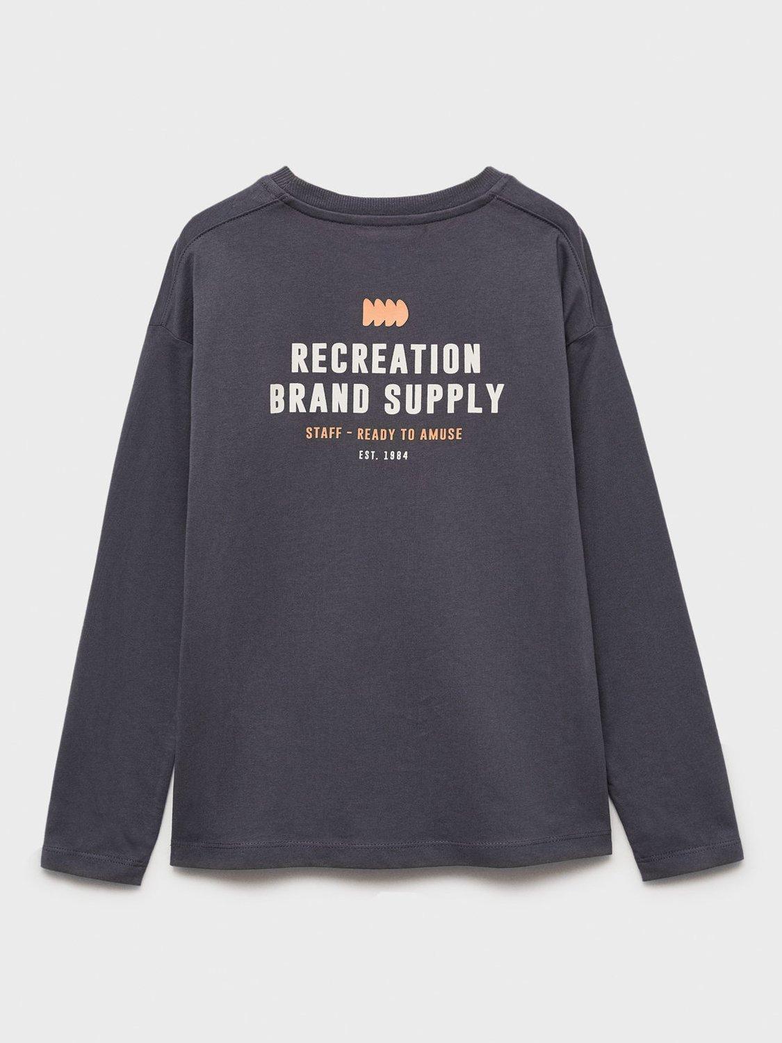 Product image 2 of 4, which shows Mango Kids' Jeep Long Sleeve T-Shirt, Dark Grey, 13-14 years