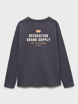 Mango Kids' Jeep Long Sleeve T-Shirt, Dark Grey - view 2, Dark Grey