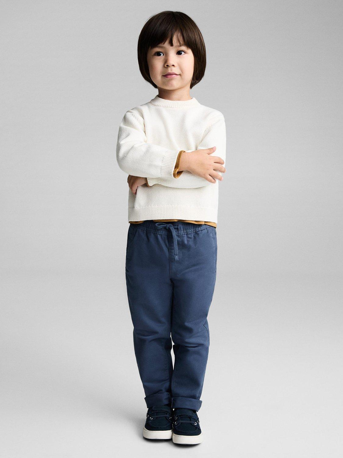 Product image 1 of 5, which shows Mango Kids' Cord Trousers, Medium Blue, 18-24 months
