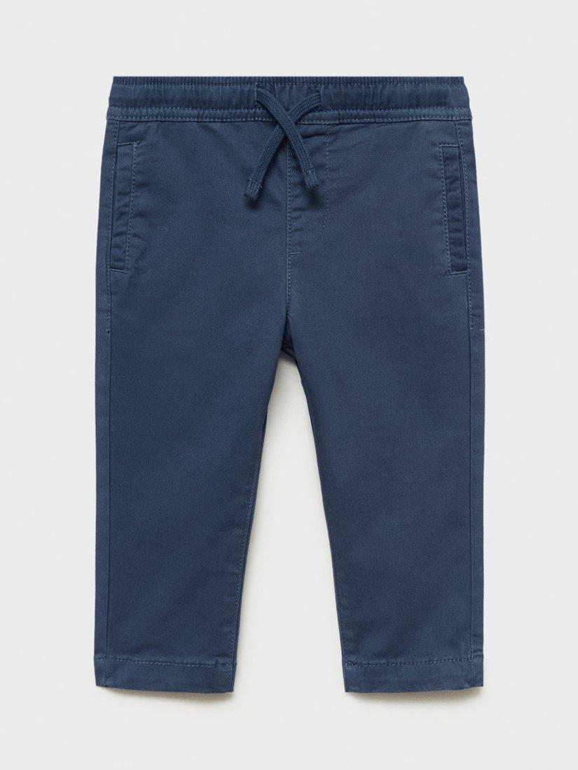 Product image 2 of 5, which shows Mango Kids' Cord Trousers, Medium Blue, 18-24 months