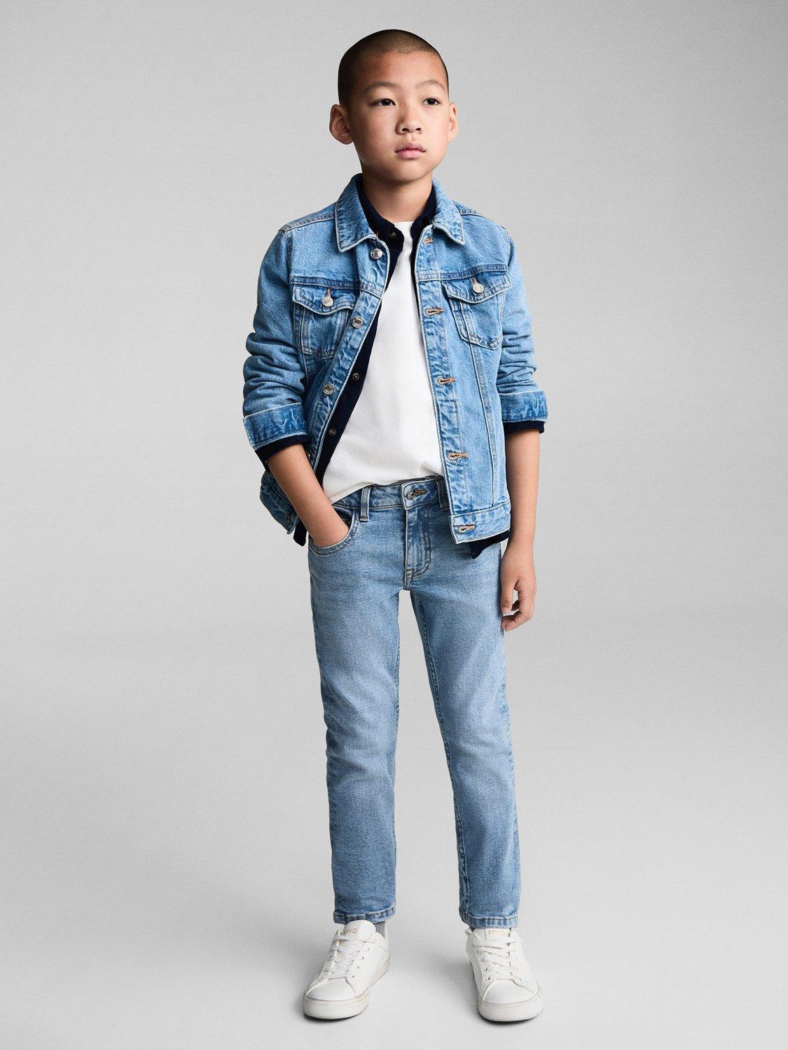 Product image 1 of 7, which shows Mango Kids' Skinny Jeans, Blue, 7 years