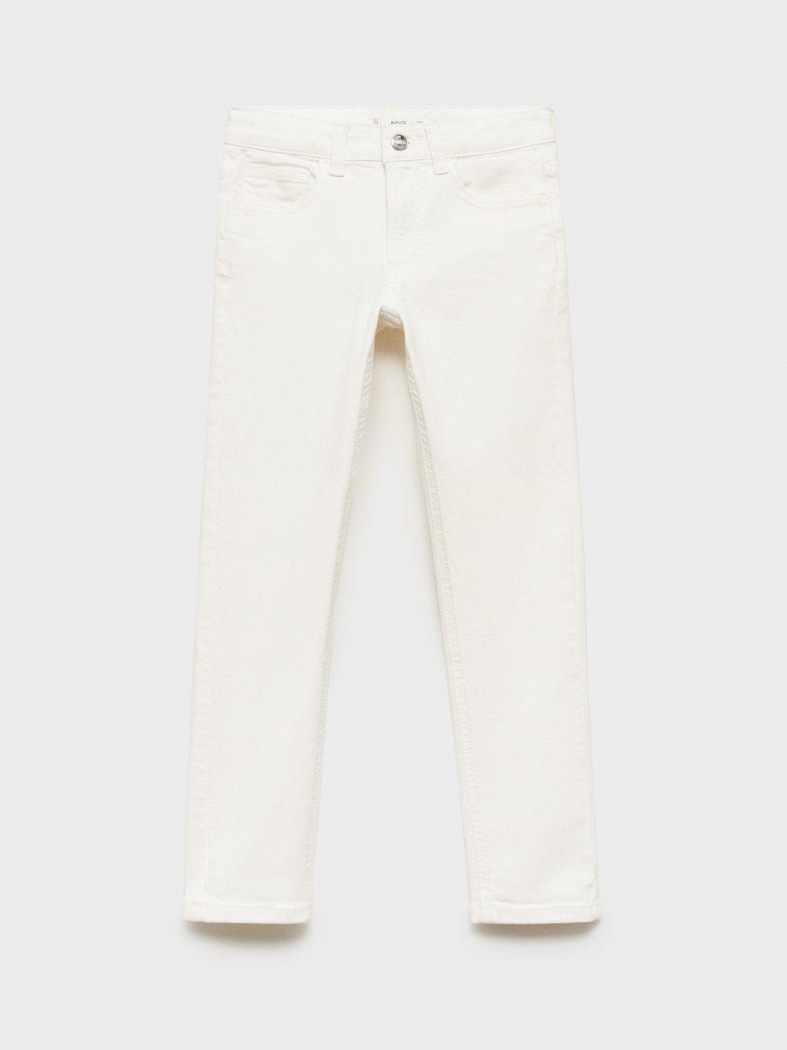 Product image 1 of 4, which shows Mango Kids' Slim Fit Jeans, White, 7 years