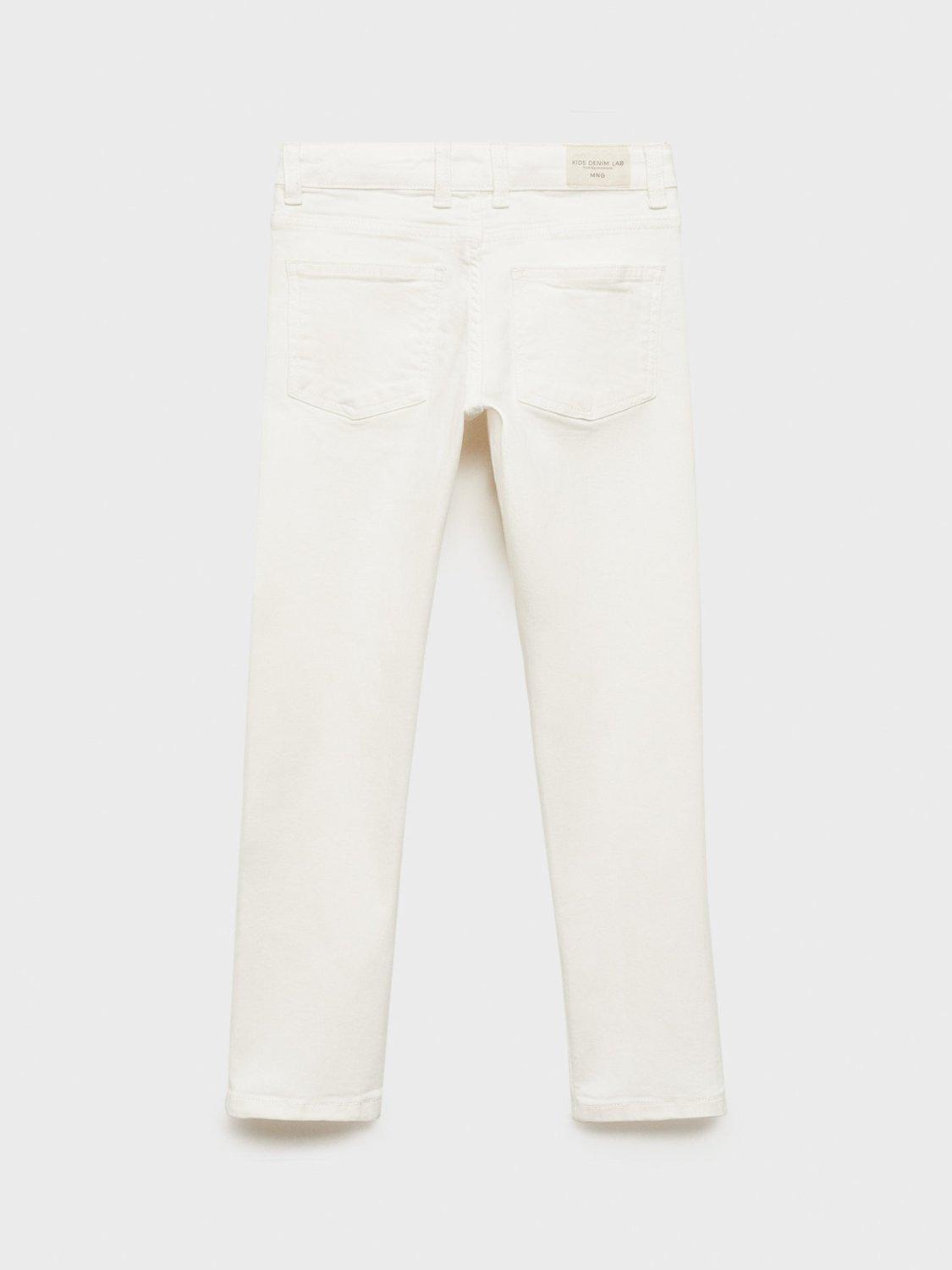 Product image 2 of 4, which shows Mango Kids' Slim Fit Jeans, White, 7 years