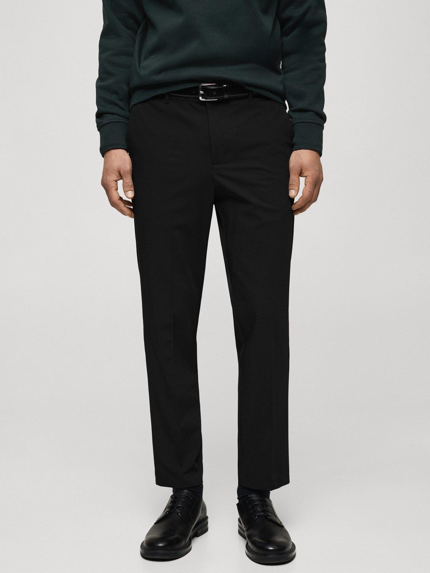 Product image 1 of 8, which shows Mango Bologna Straight Leg Trousers, Black, 30