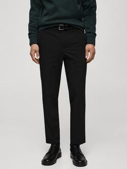 Mango Bologna Straight Leg Trousers, Black