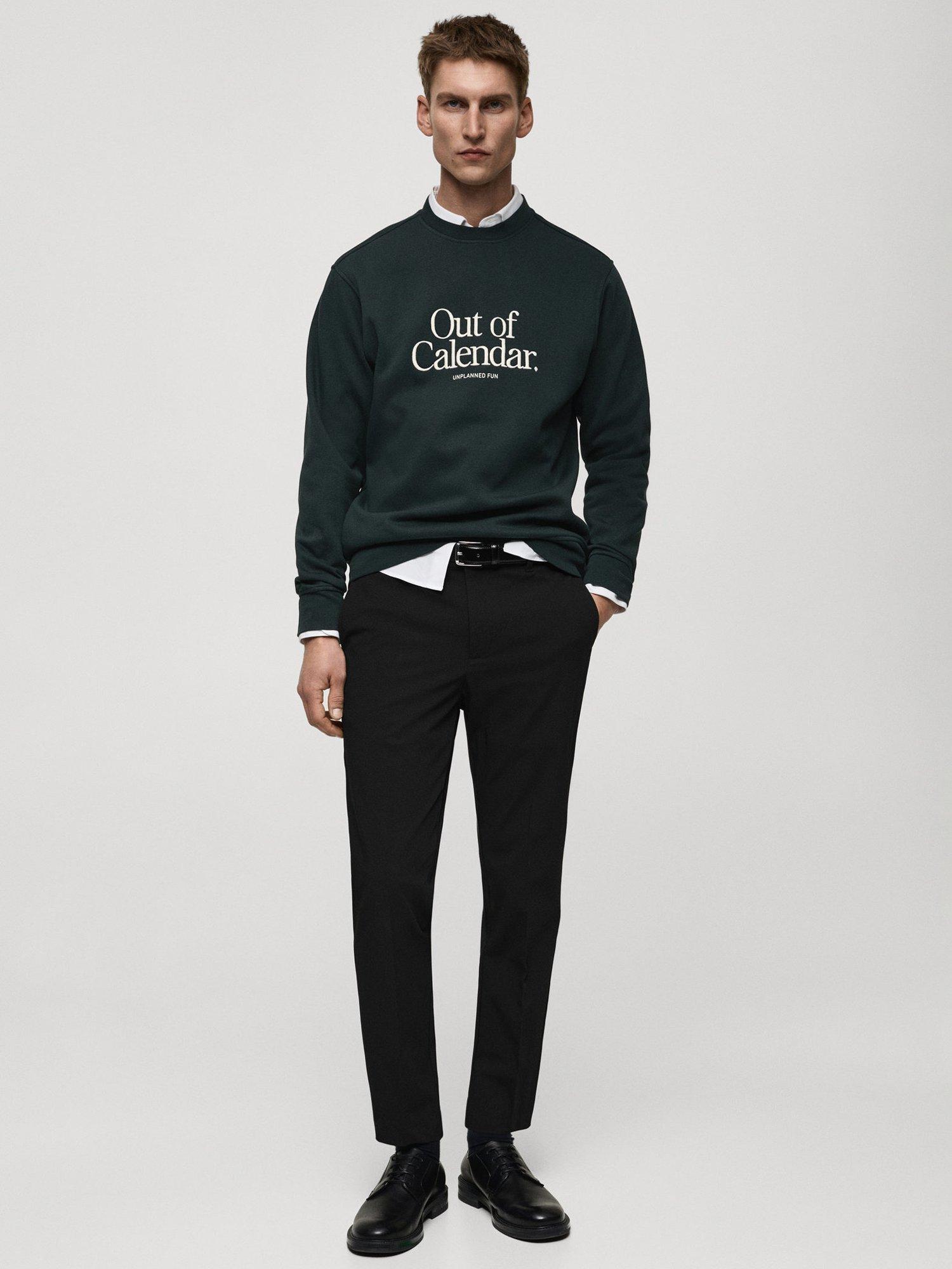 Product image 2 of 8, which shows Mango Bologna Straight Leg Trousers, Black, 30