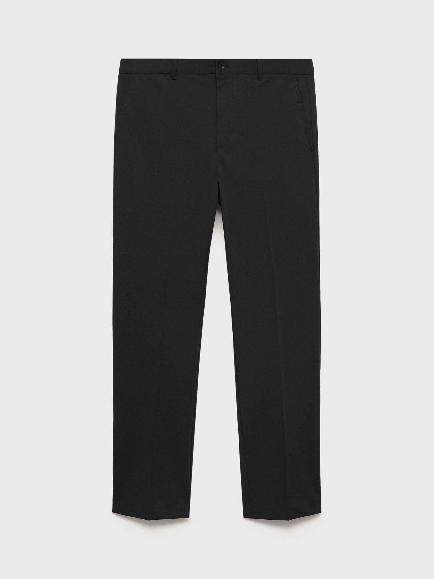 Product image 3 of 8, which shows Mango Bologna Straight Leg Trousers, Black, 30