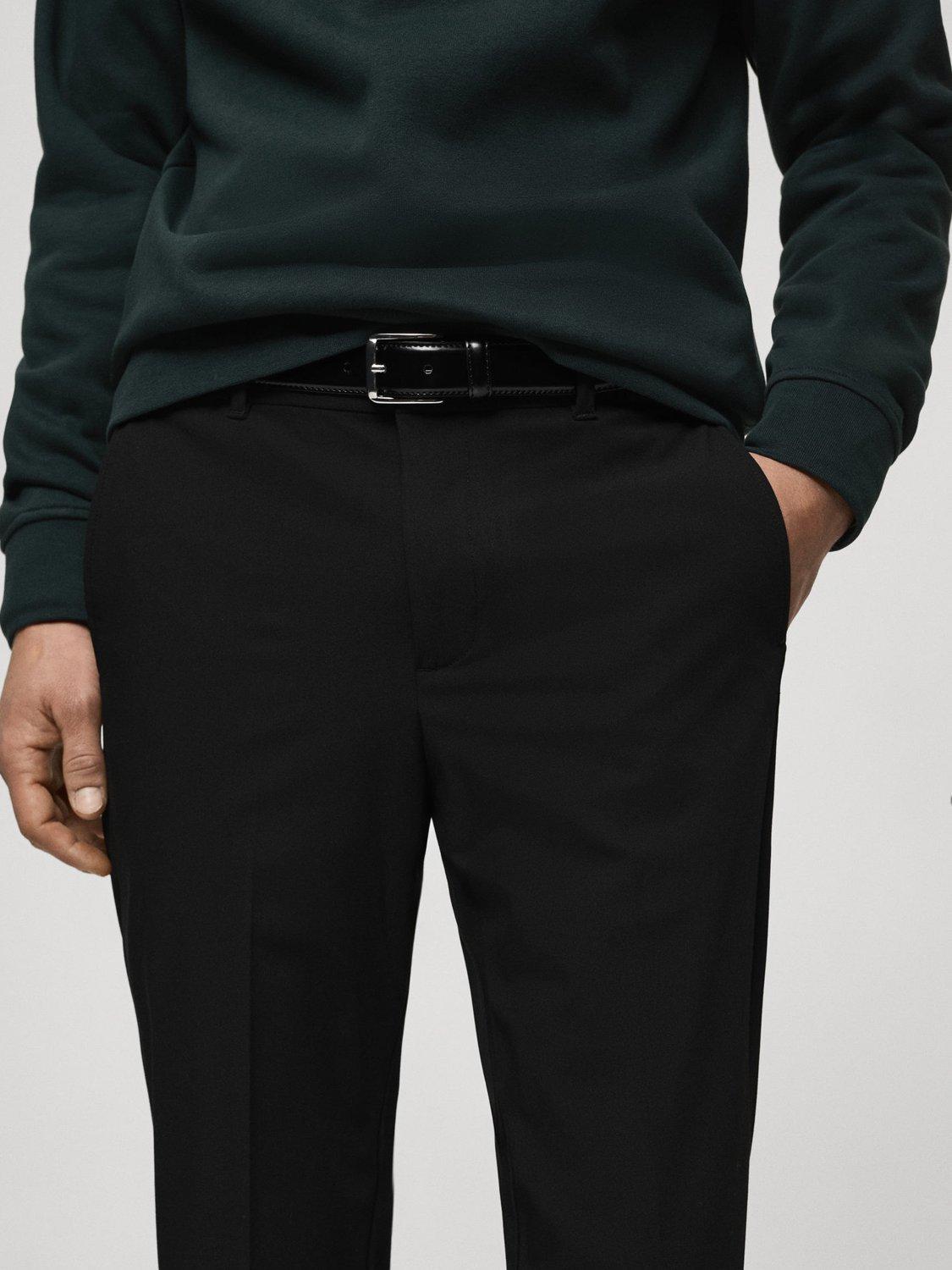Product image 6 of 8, which shows Mango Bologna Straight Leg Trousers, Black, 30