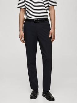 Mango Bologna Straight Leg Trousers, Navy