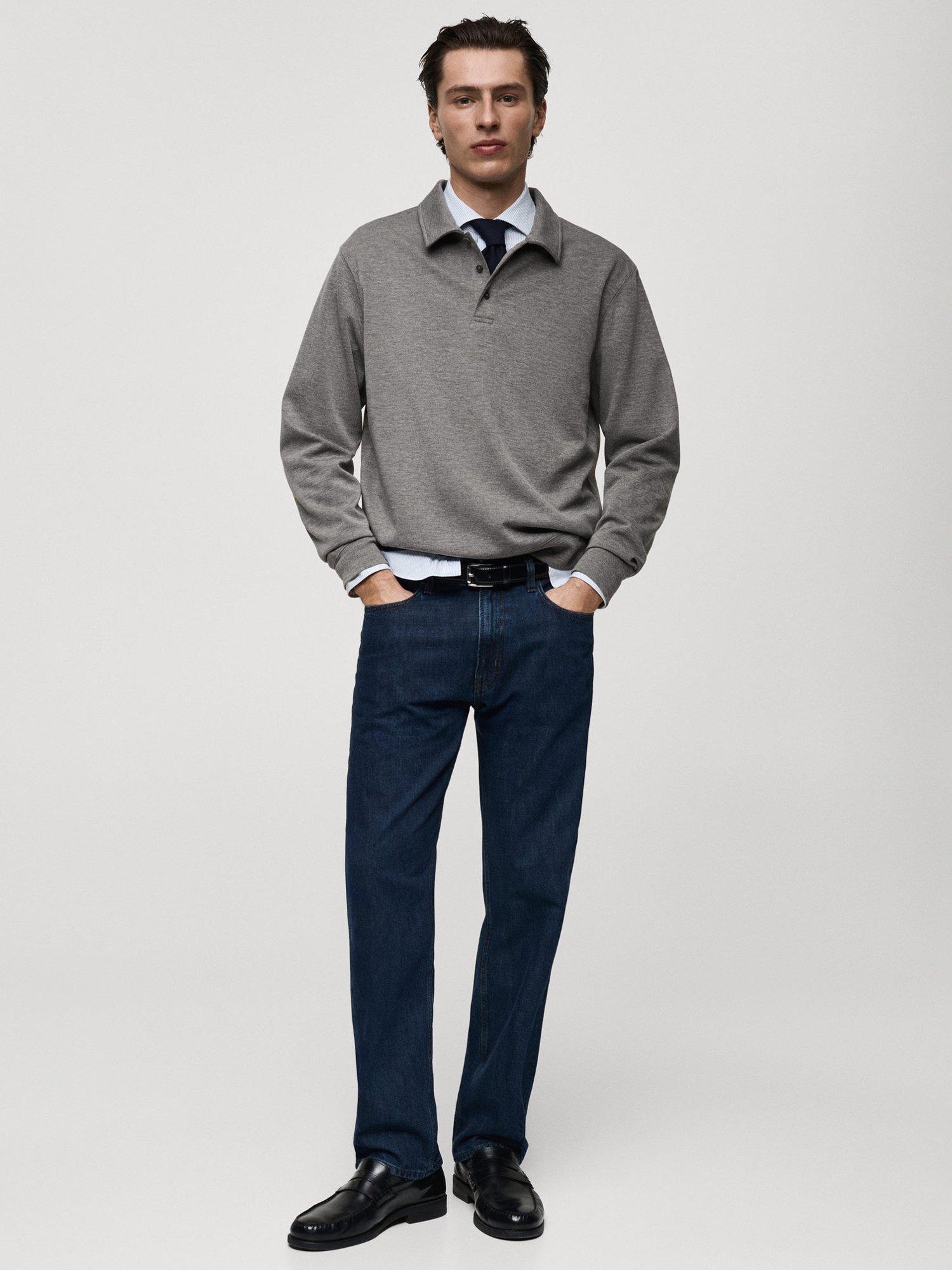 Product image 2 of 8, which shows Mango Marc Polo Neck Sweatshirt, Charcoal, XXL