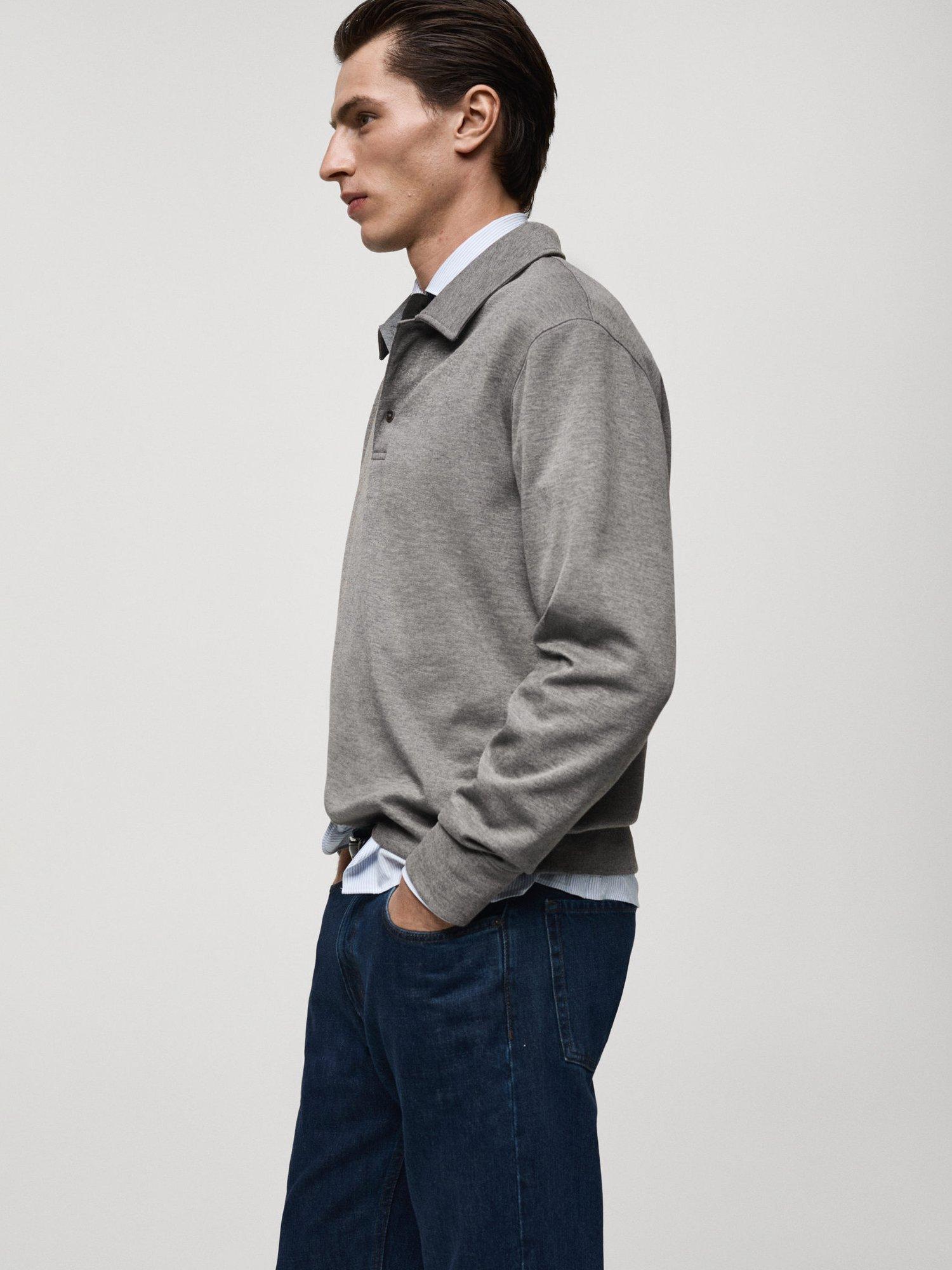 Product image 7 of 8, which shows Mango Marc Polo Neck Sweatshirt, Charcoal, XXL